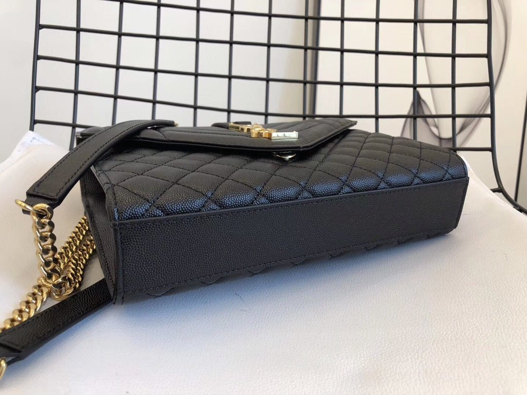 YSL ENVELOPE MEDIUM BAG IN MIX MATELASSÉ GRAIN DE POUDRE EMBOSSED LEATHER