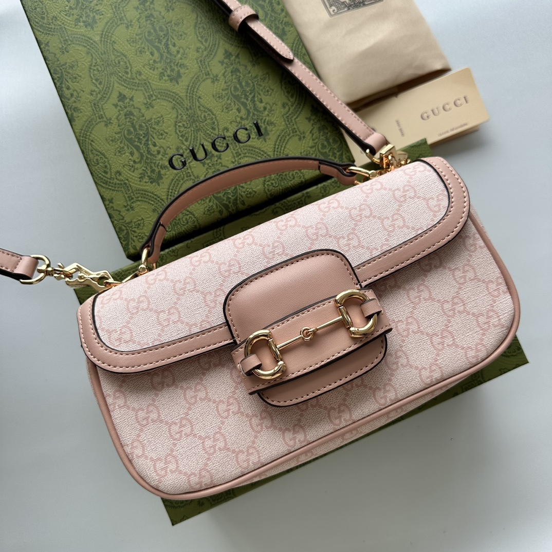 Gucci Horsebit 1955 Small Pink Shoulder Bag