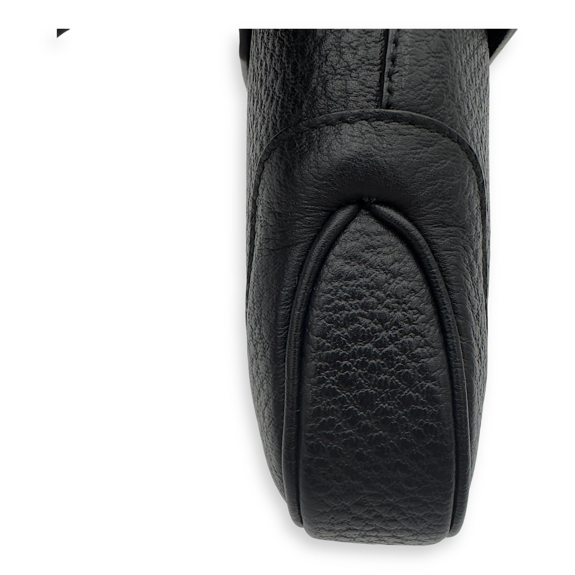 Logo Shoulder Bag Black in Calfskin, Gold hardware
