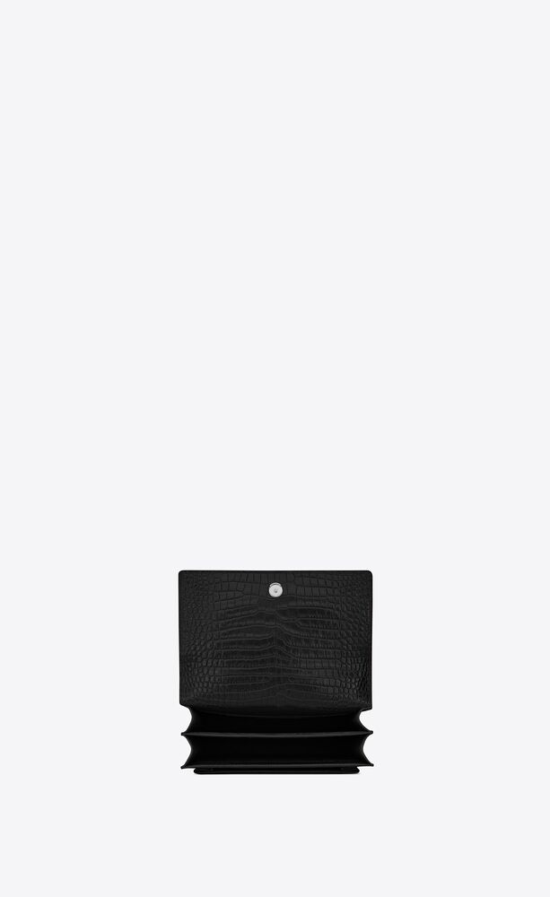 SUNSET MEDIUM IN CROCODILE-EMBOSSED LEATHER