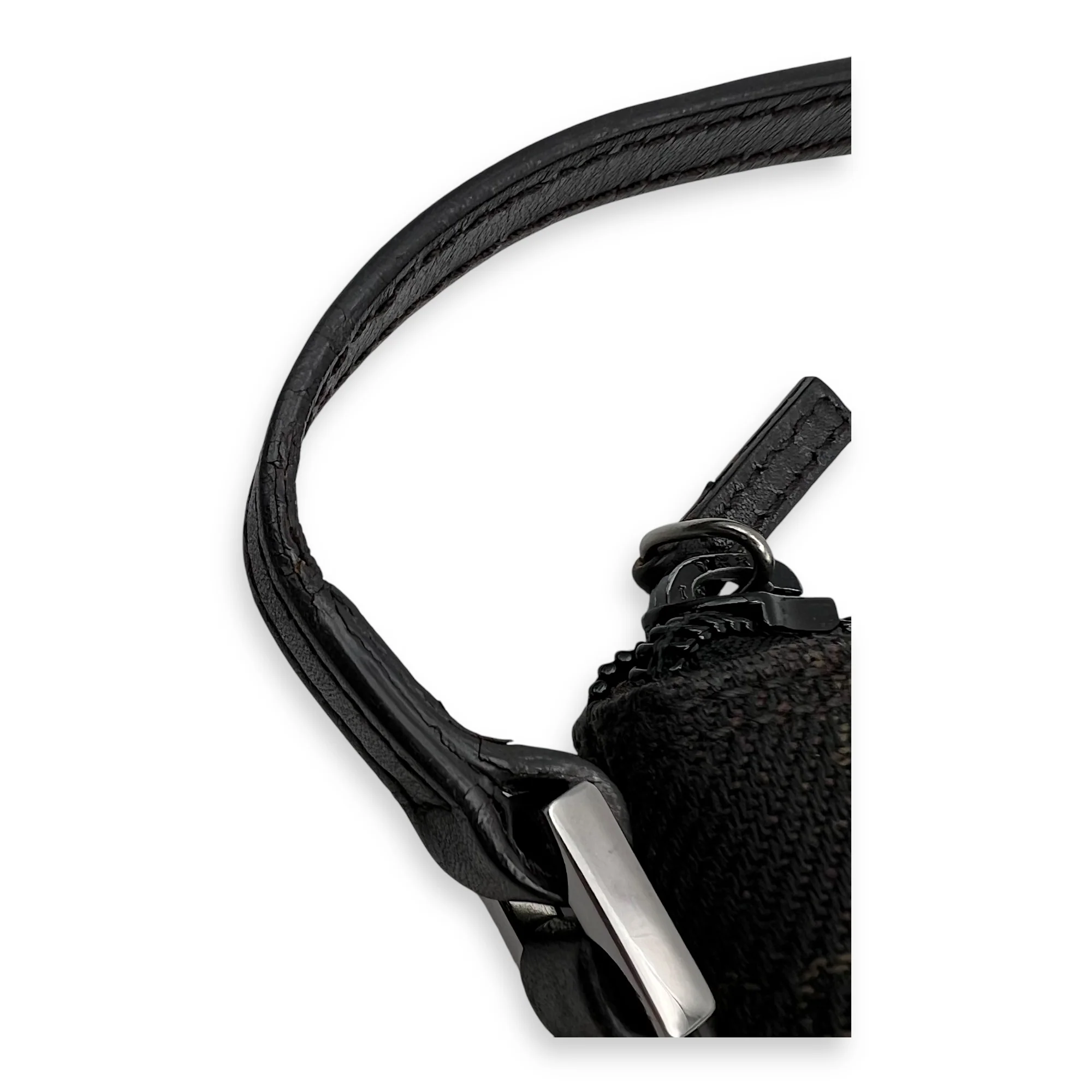 Boat Pochette Brown Pouch in Jacquard, Silver hardware