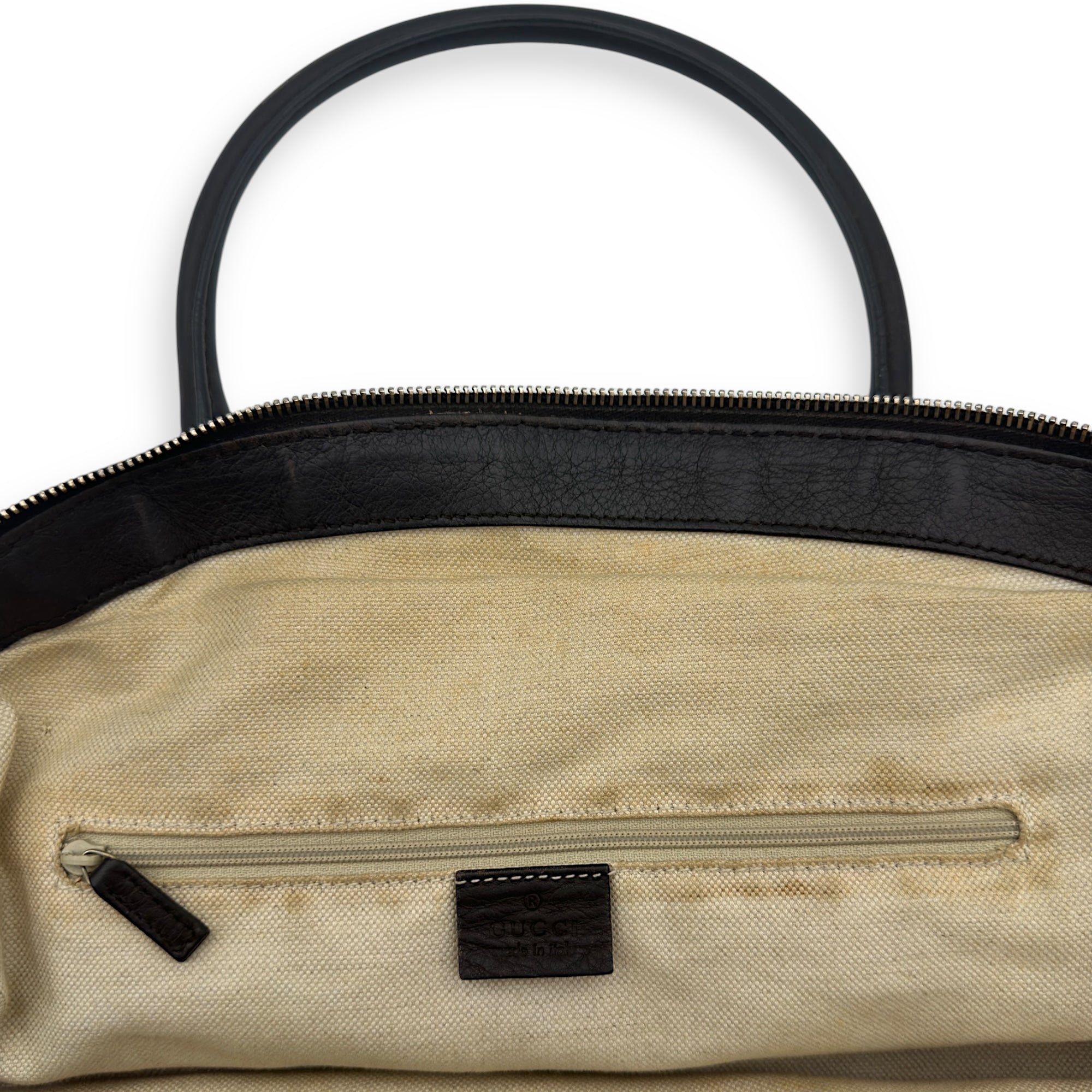 Sukey Top Handle Bag Brown in Canvas, Gold hardware