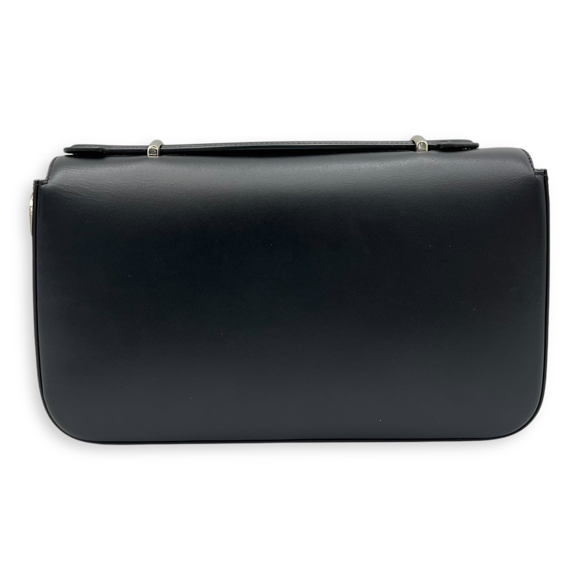 Petite GG Small Black Crossbody Bag in Calfskin, Silver hardware