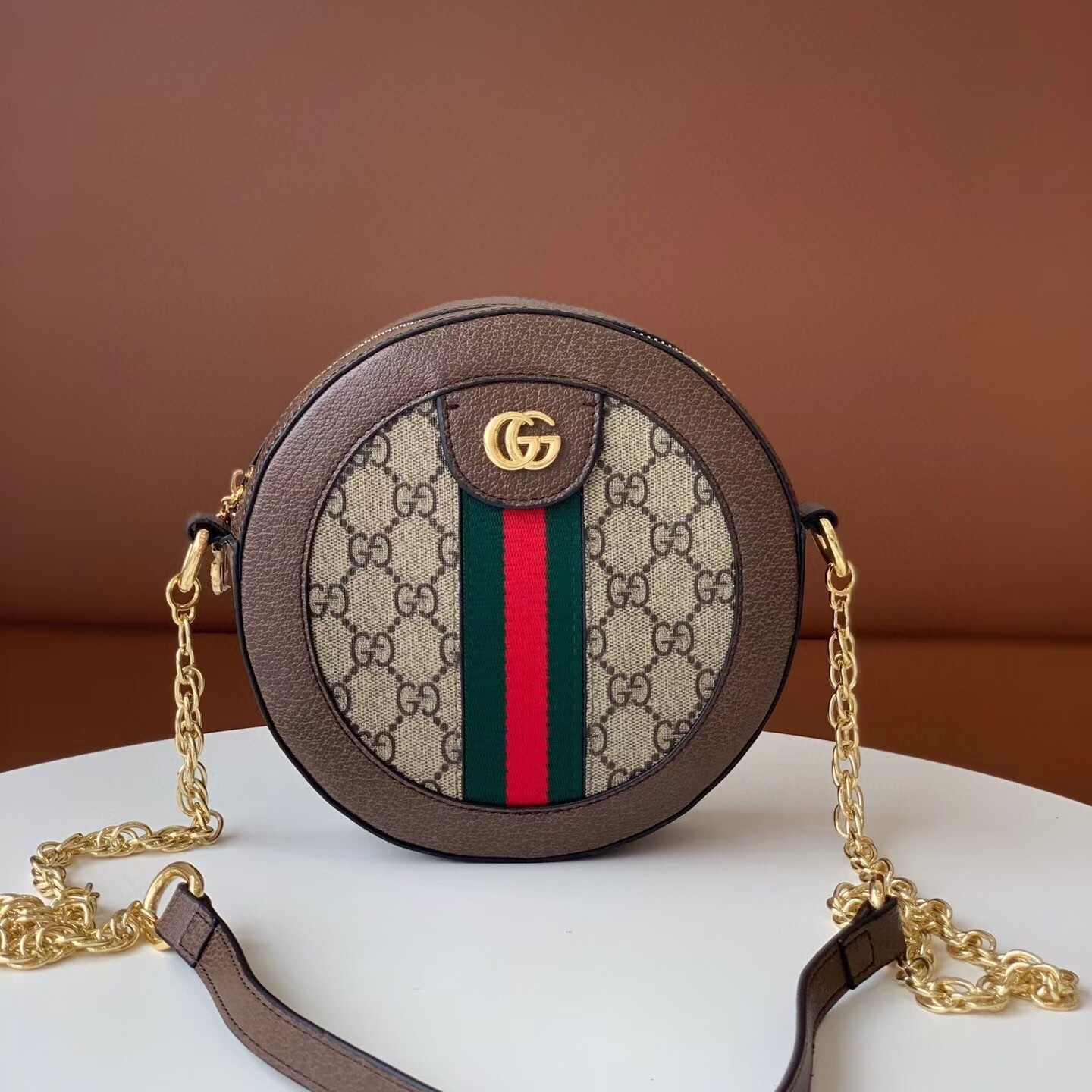 Gucci GG Ophidia Mini Round Shoulder Bag