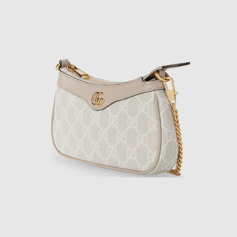 [TOP]Gucci GG Ophidia mini bag in beige and white