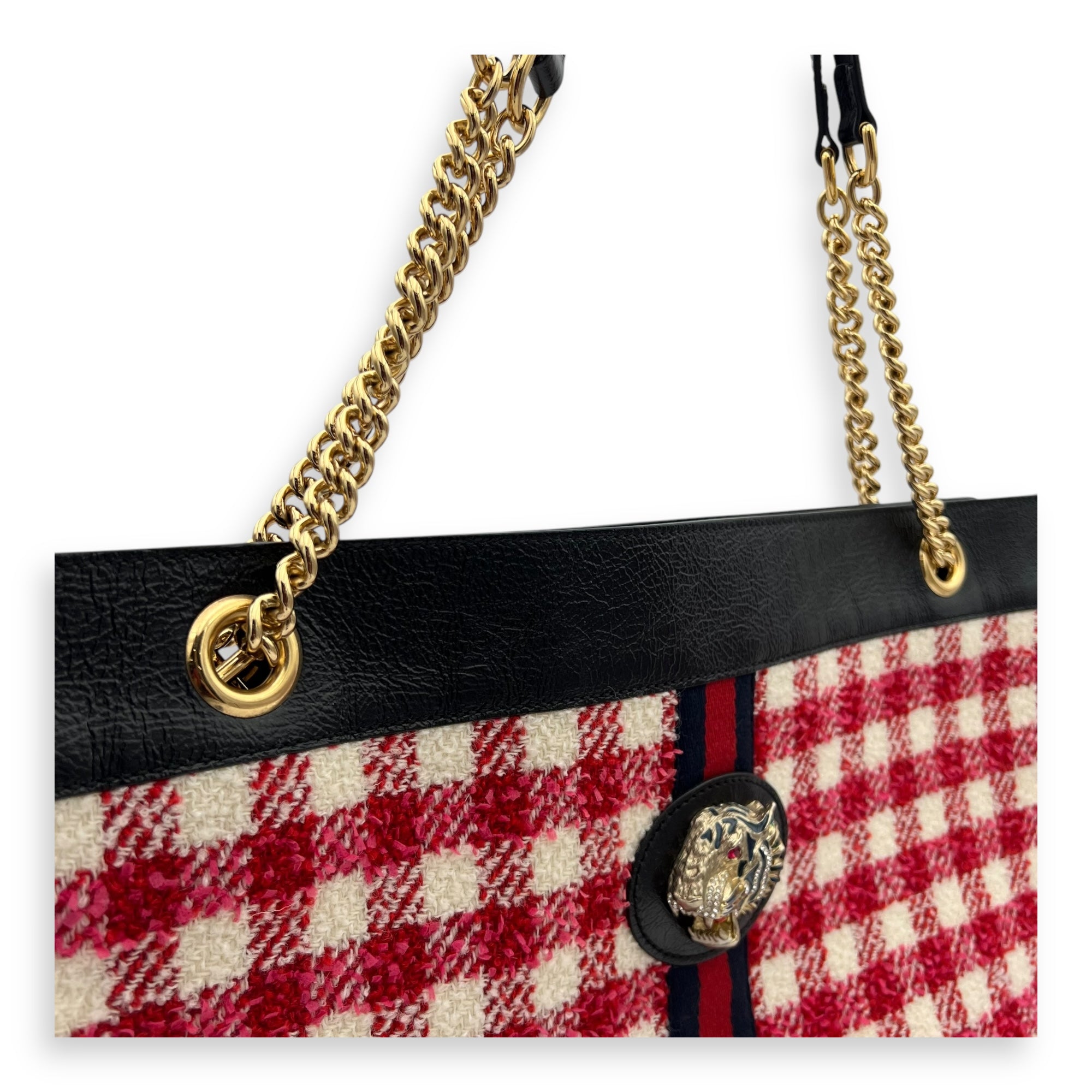 GG Rajah Tote bag in Tweed, Gold Hardware
