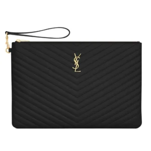 Monogram Document Holder in Matelasse Leather