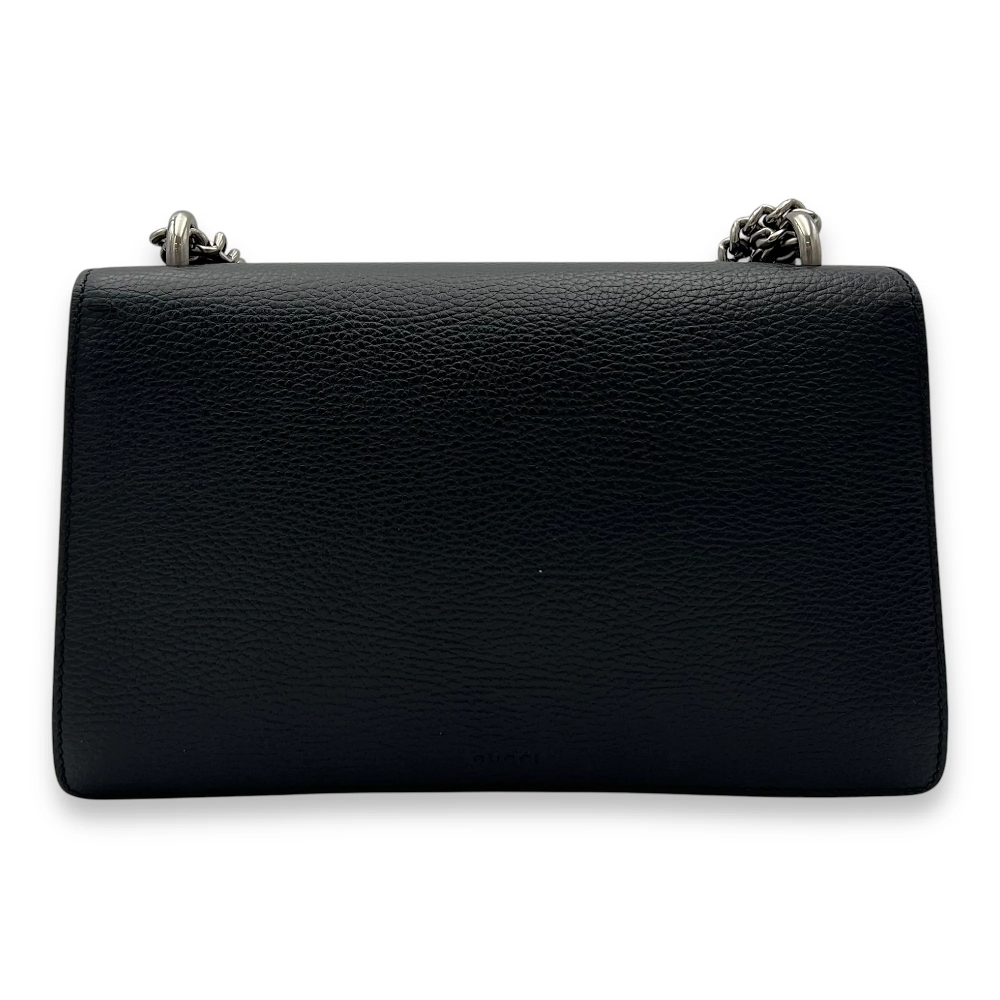 Dionysus Shoulder Bag Black in Calfskin, Silver hardware
