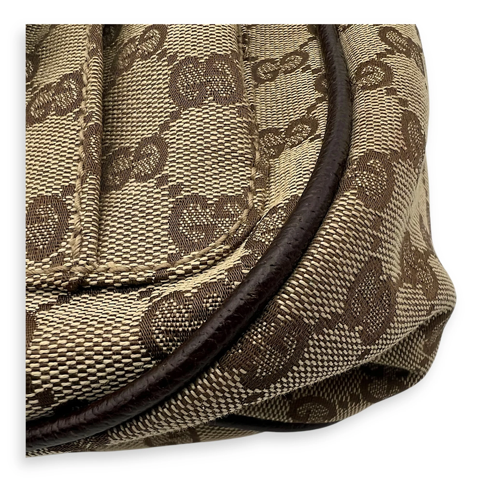 GG Canvas Brown Messenger in Jacquard, Silver hardware