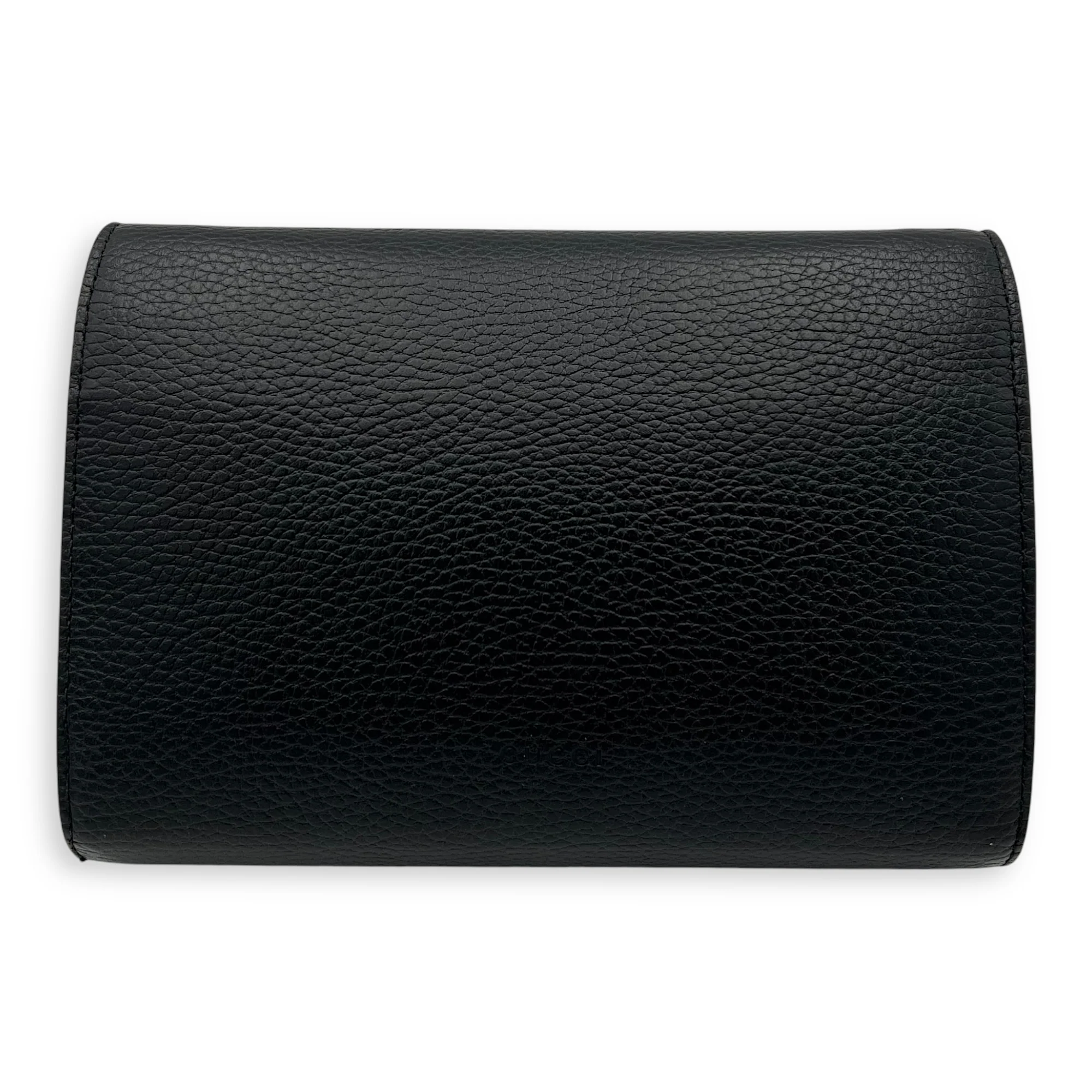 Dionysus Shoulder Bag Black in Calfskin, Silver hardware