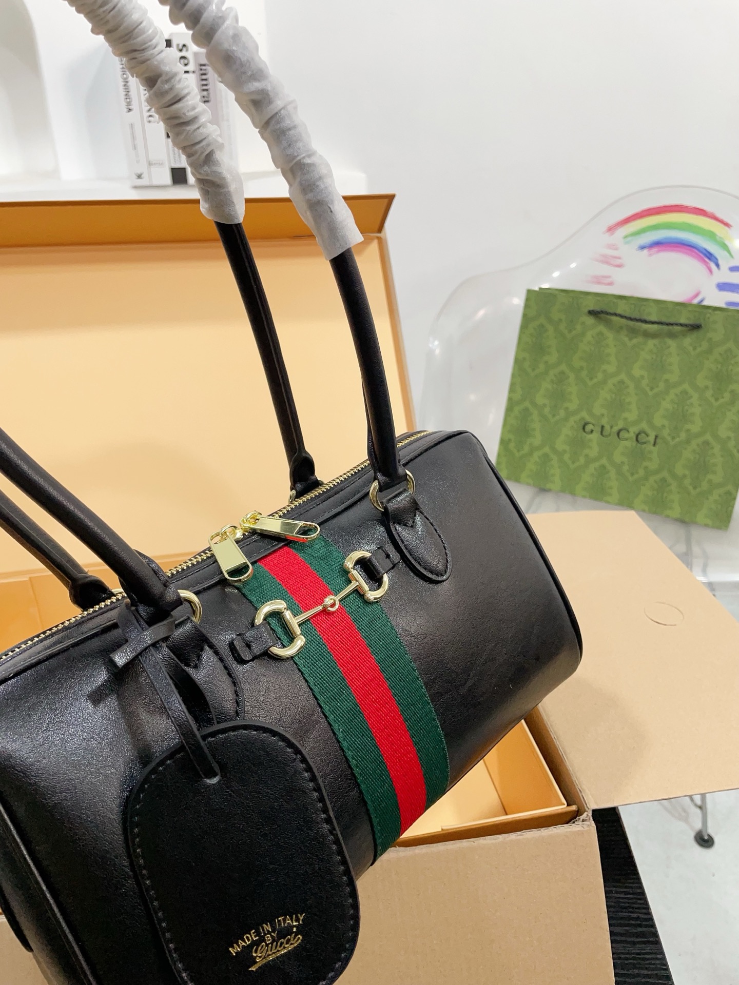 Gucci Black soft Borsetto boston bag - Black