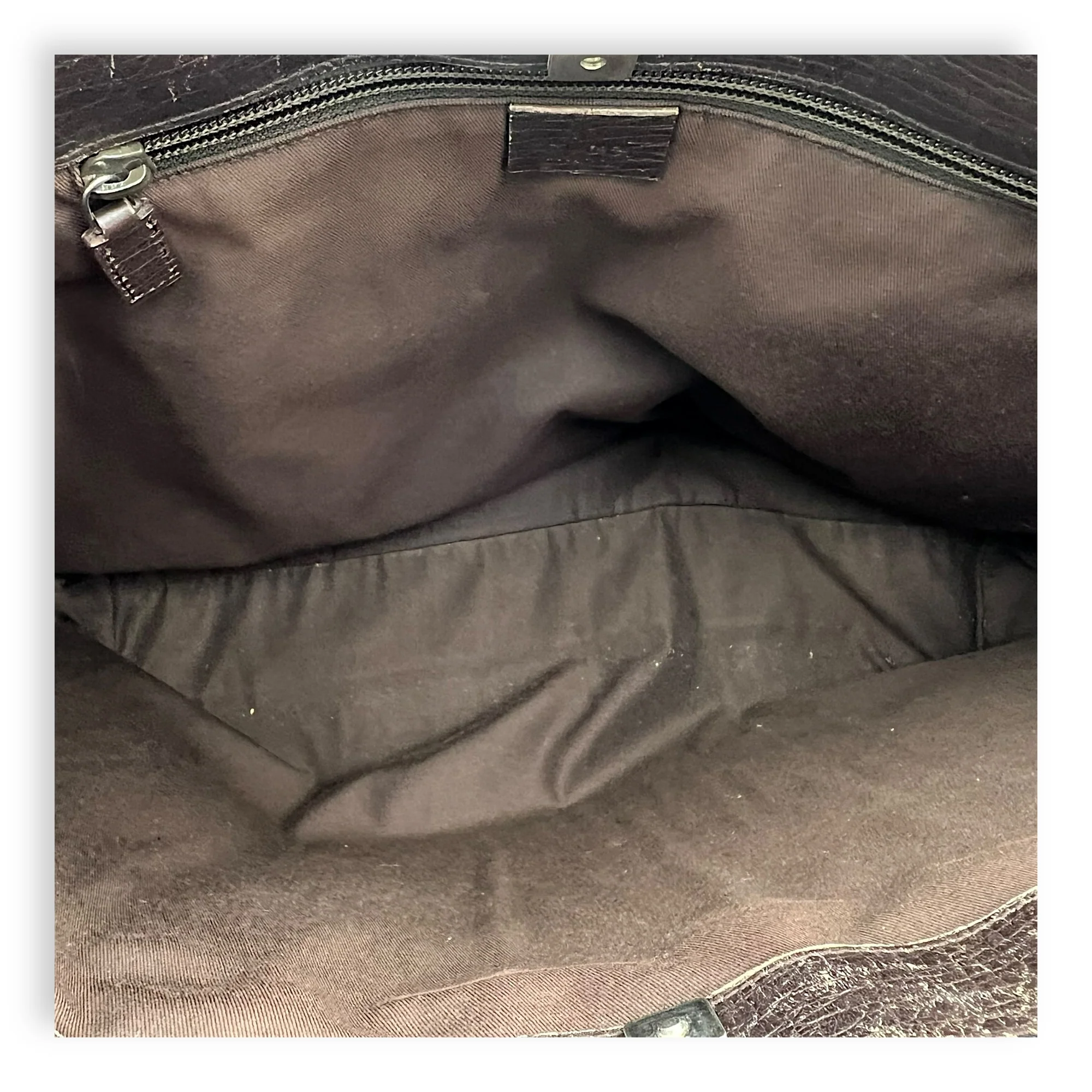 Vintage Top Handle Bag Brown in Coated Canvas, Silver hardware