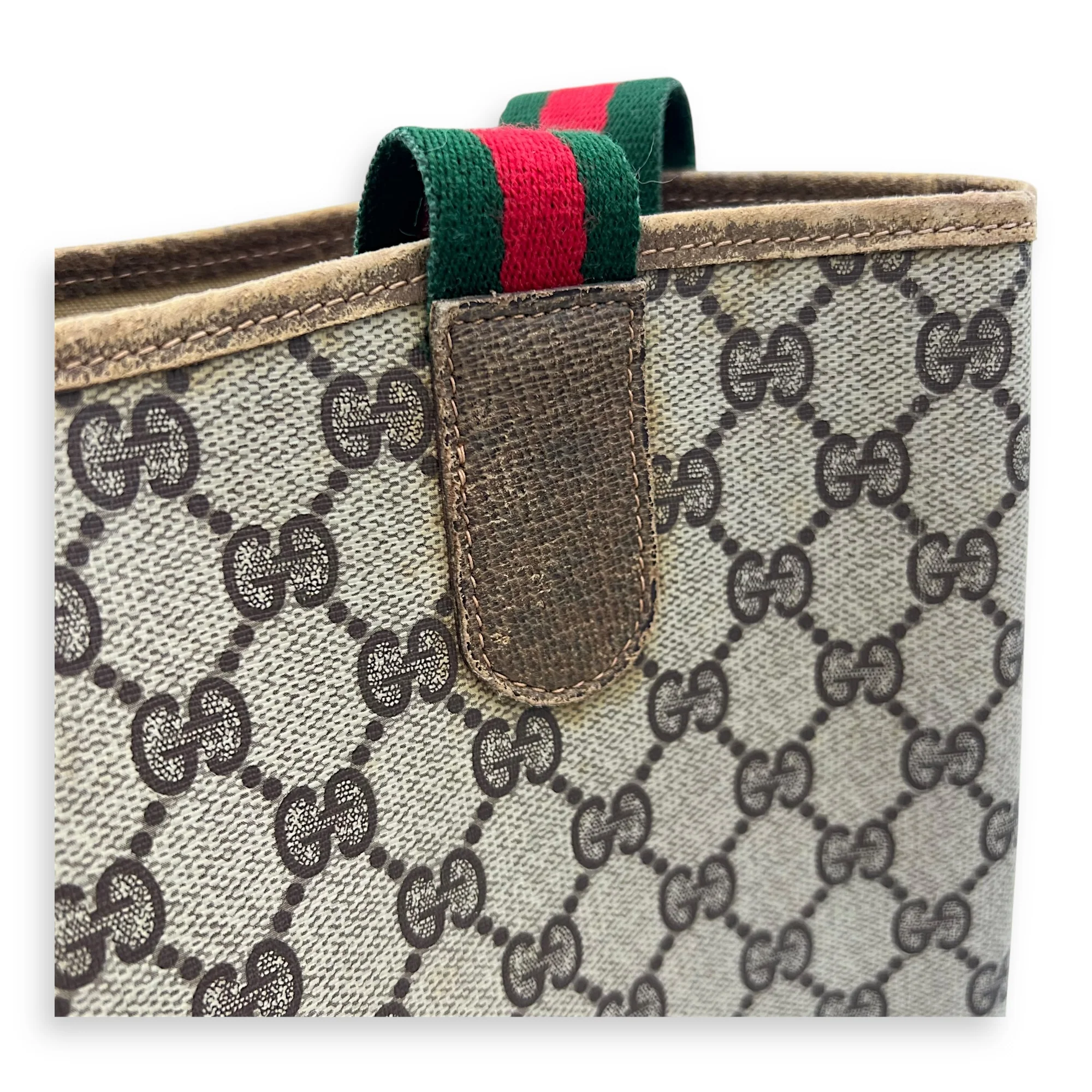 GG Tote Bag Grey in Coated Canvas, Gold hardware