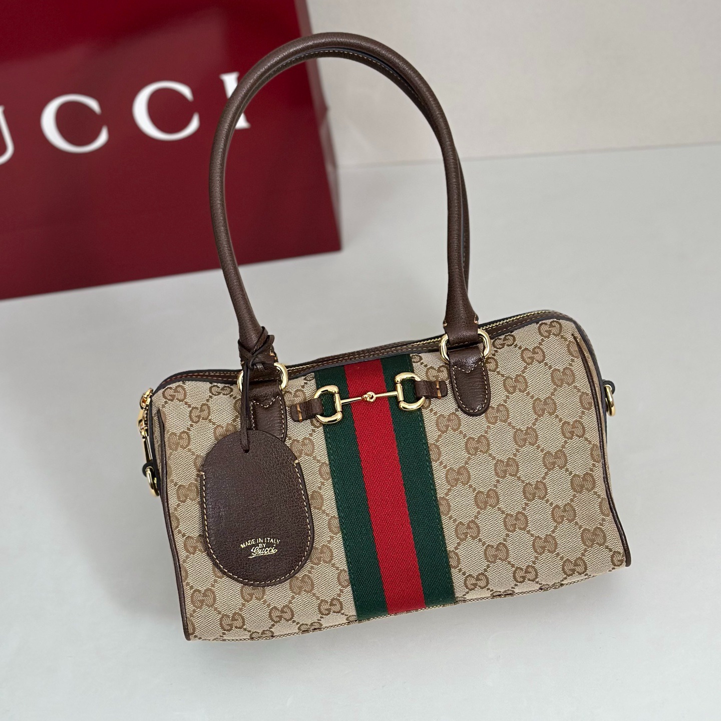 Gucci GG canvas Borsetto boston bag - Beige
