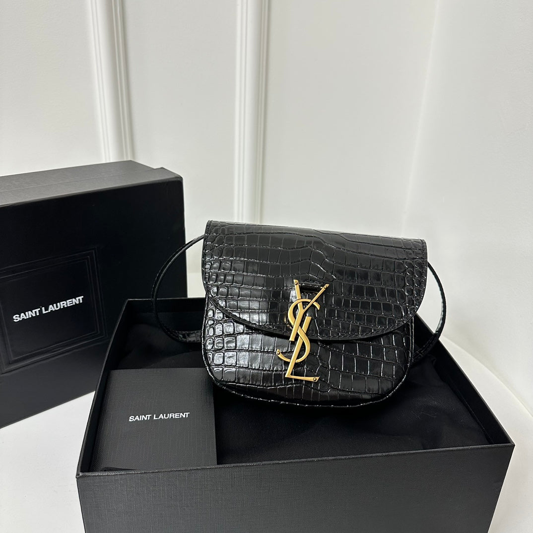 YSL Kaia Small Satchel Bag In Crocodile Leather