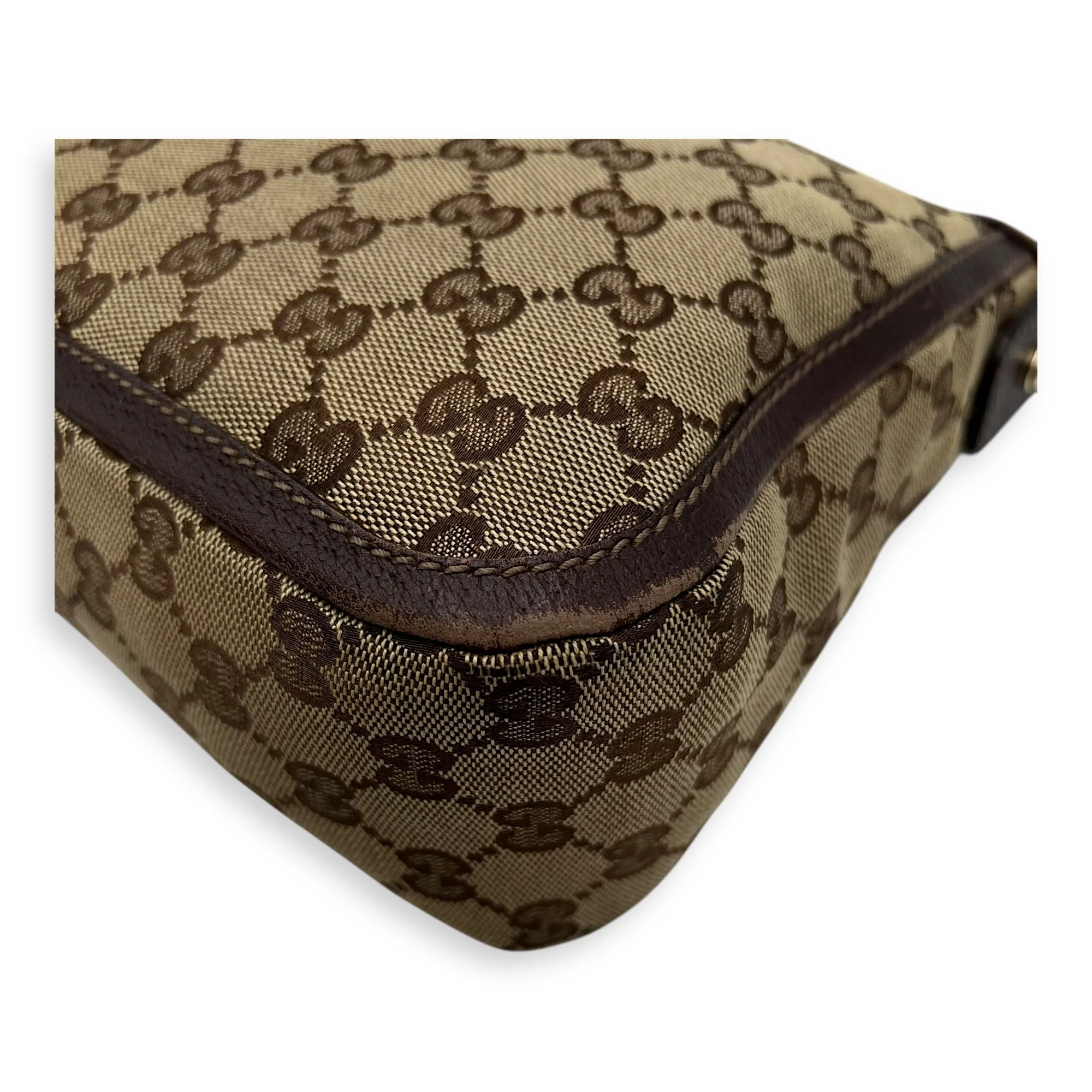 GG Top Handle Bag Brown in Canvas, Gold hardware