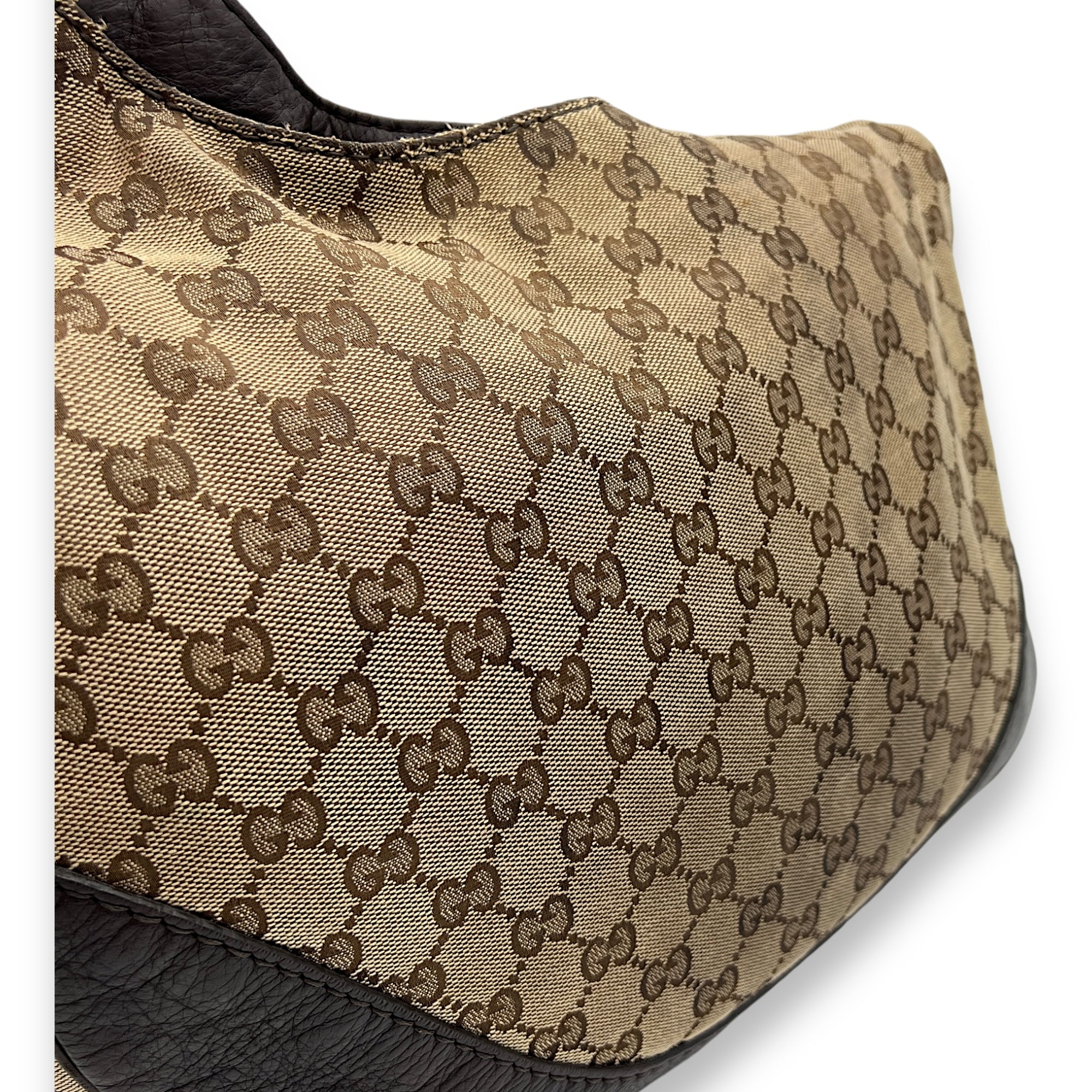 Shoulder Bag Brown in Jacquard, Light Gold hardware