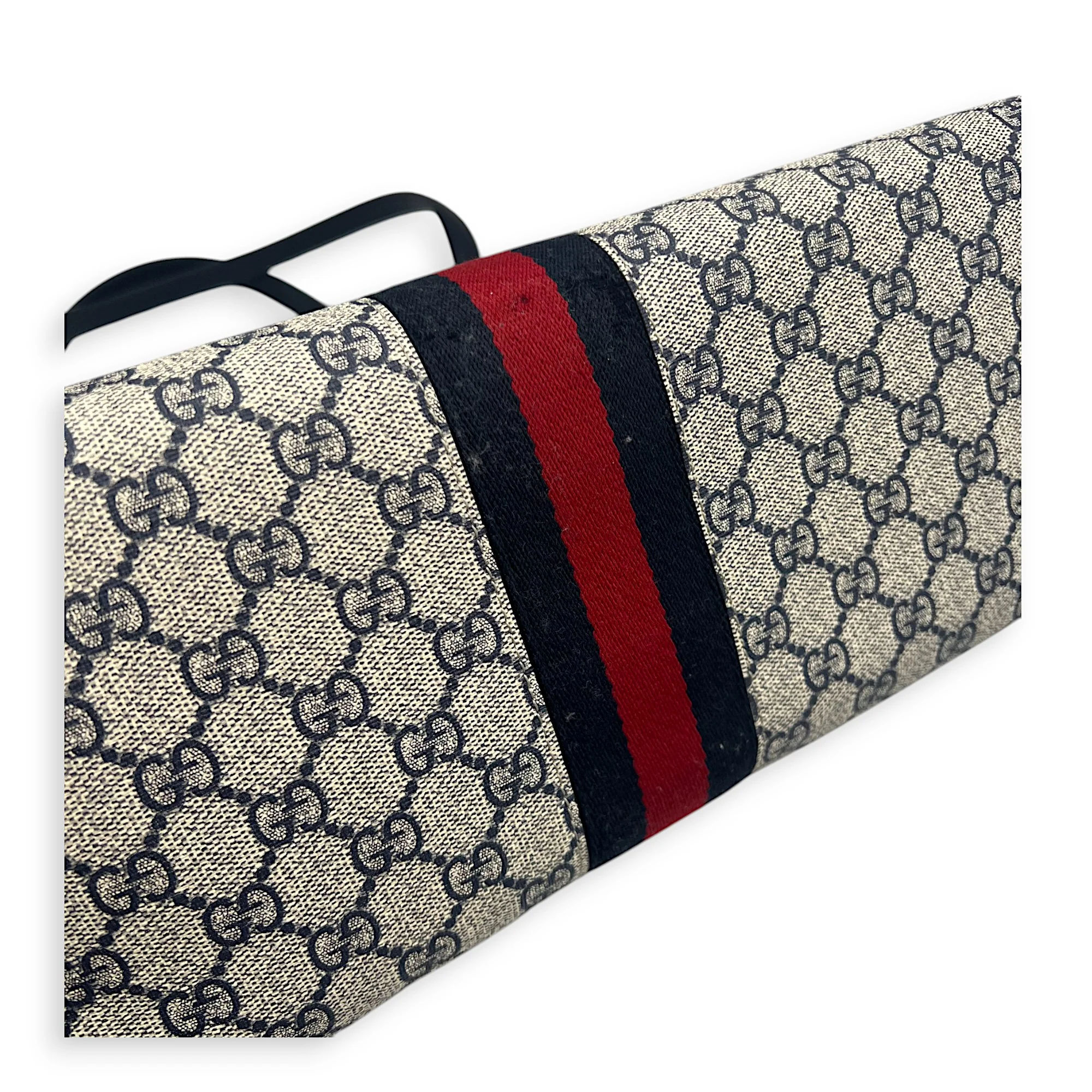 Ophidia Tote Bag Blue in Coated Canvas, Silver hardware