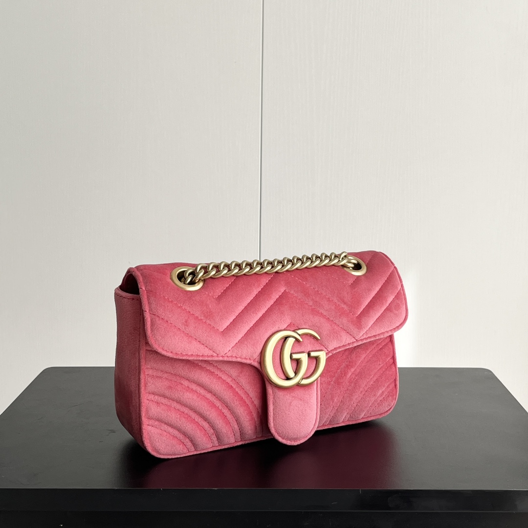 Gucci GG Marmont Velvet Collection - Red Cherry Blossom Bag
