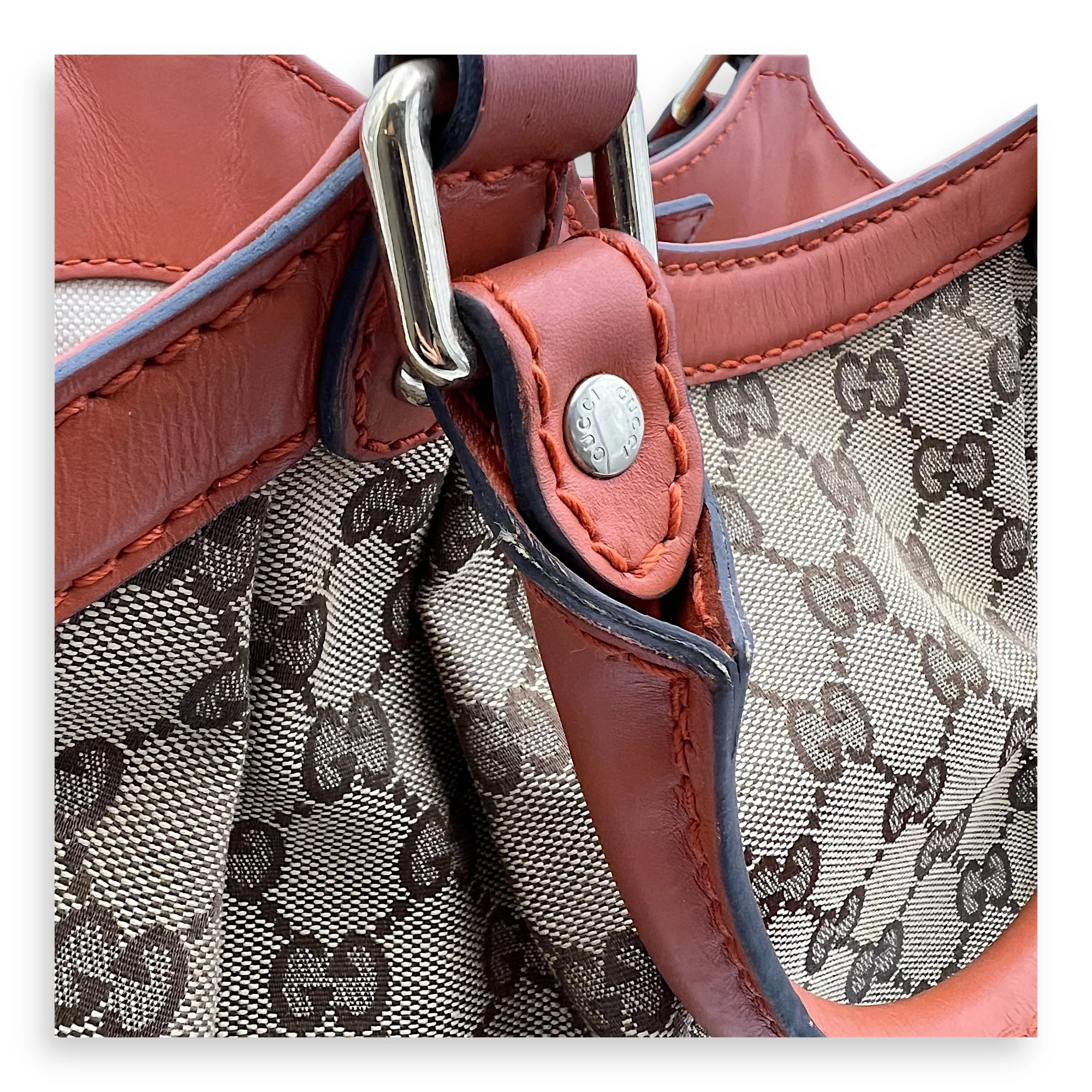 Sukey Shoulder Bag Orange in Jacquard, Light Gold hardware