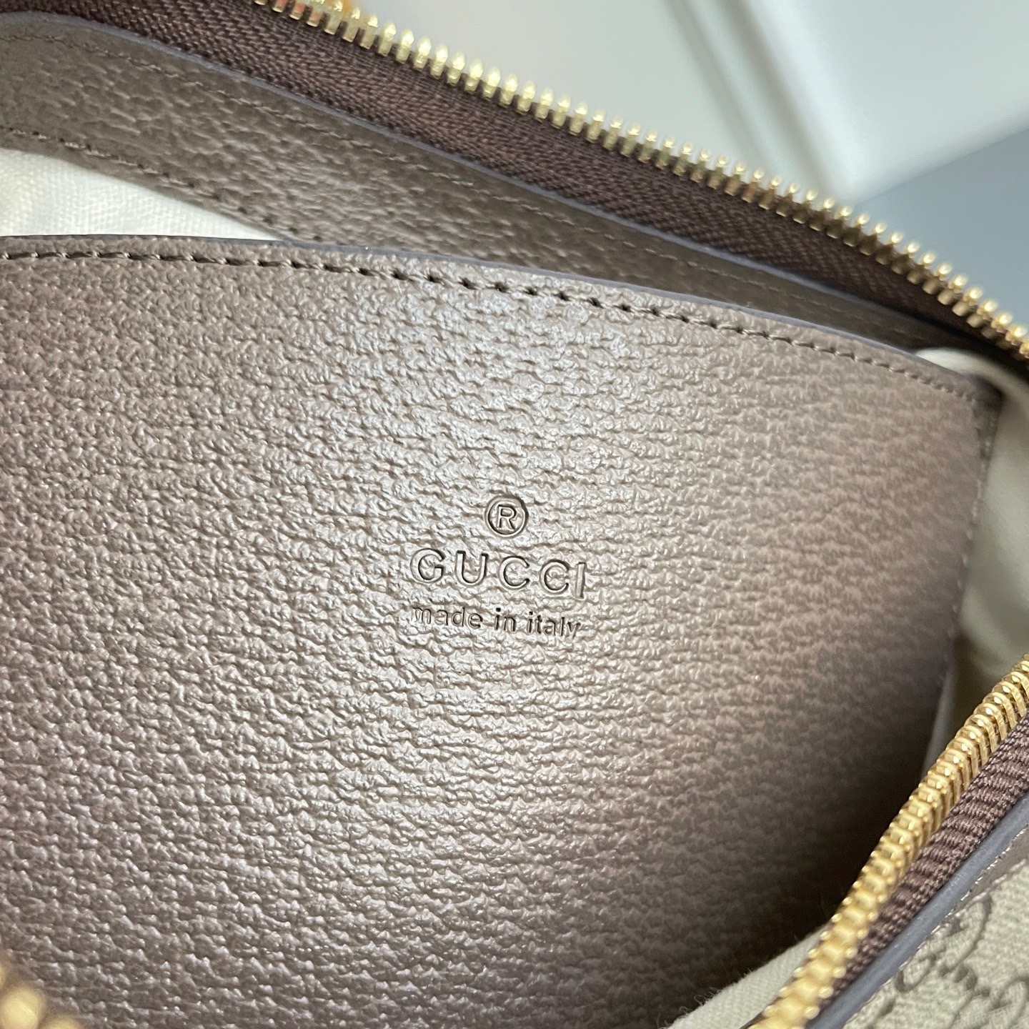 [TOP]Gucci Ophidia Collection Small Handbag - Beige And Dark Brown Bag
