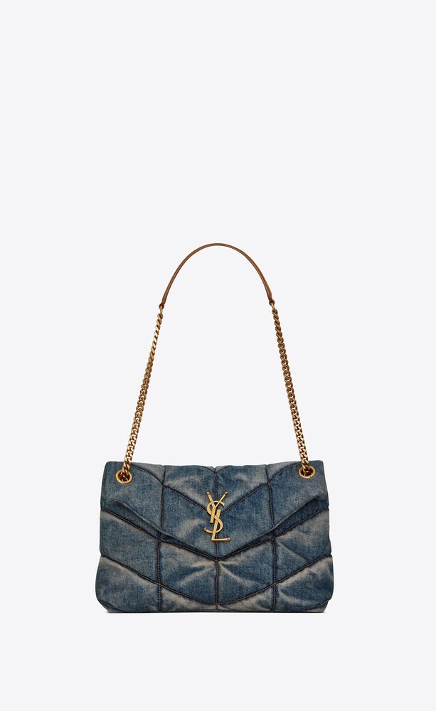 PUFFER SMALL IN SUEDE AND DENIM