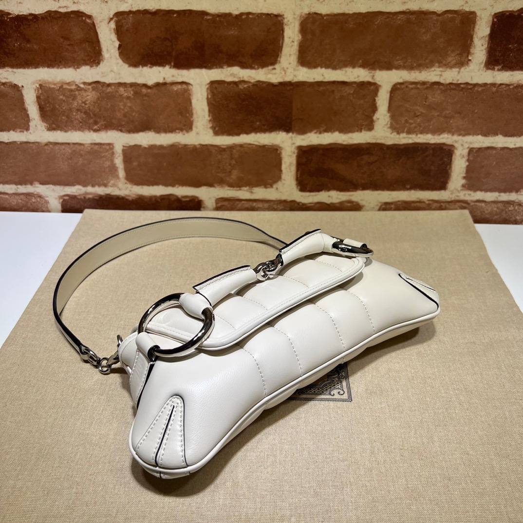 Gucci Horsebit Chain Small Shoulder Bag White - Bag