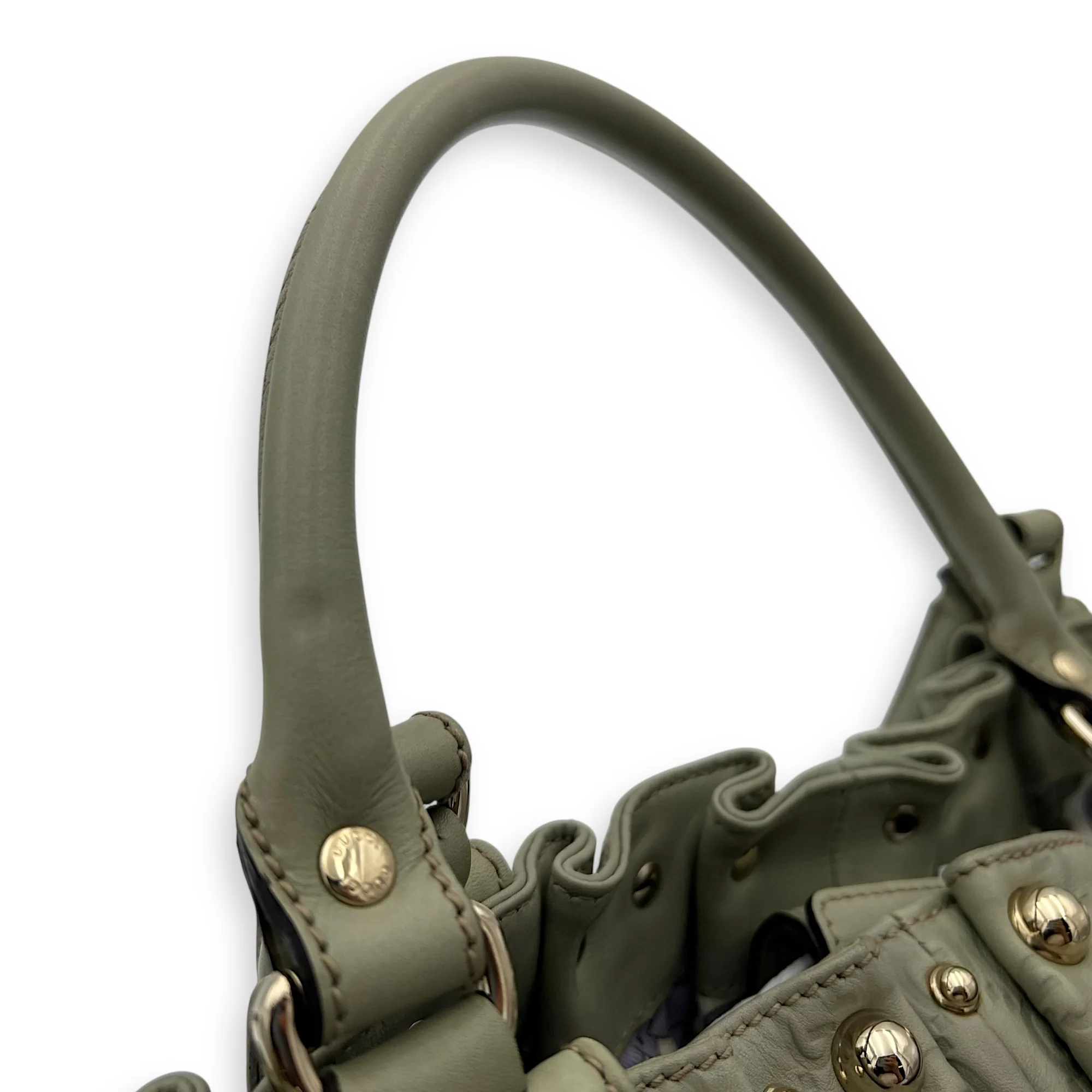 Guccissima Shoulder Bag Green in Calfskin, Gold hardware