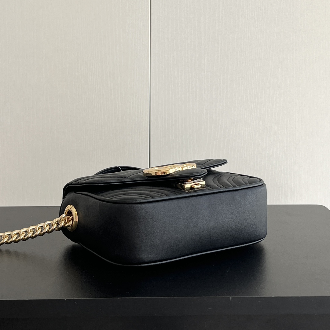 Gucci GG Marmont Mini Top Handle Bag-Black - Bag