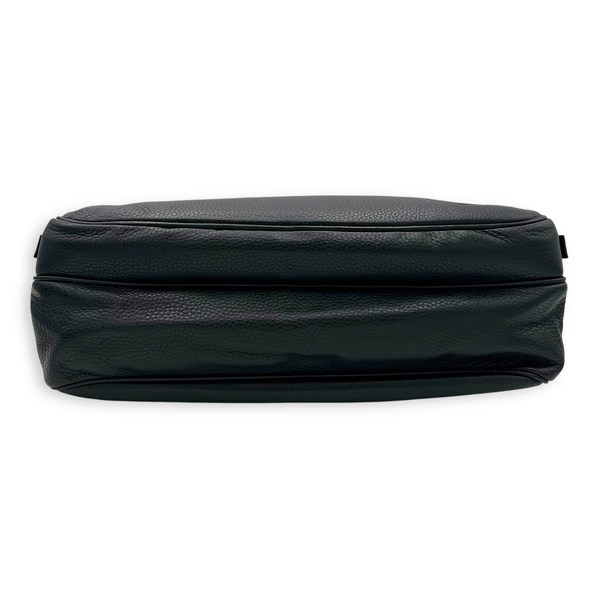 Soho Black Briefcase in Calfskin, Silver hardware