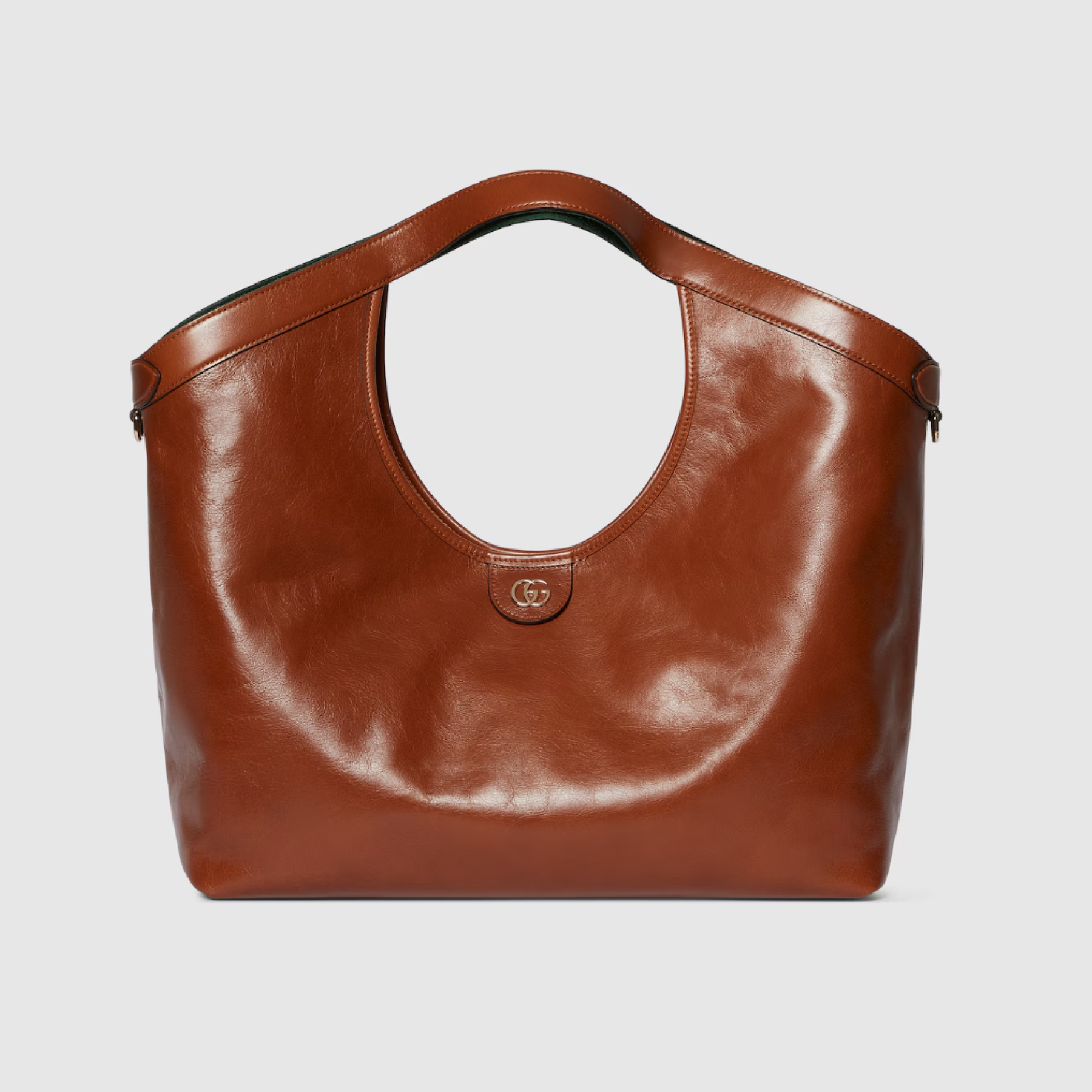 Gucci Giglio large tote bag - Dark brown soft glossy leather