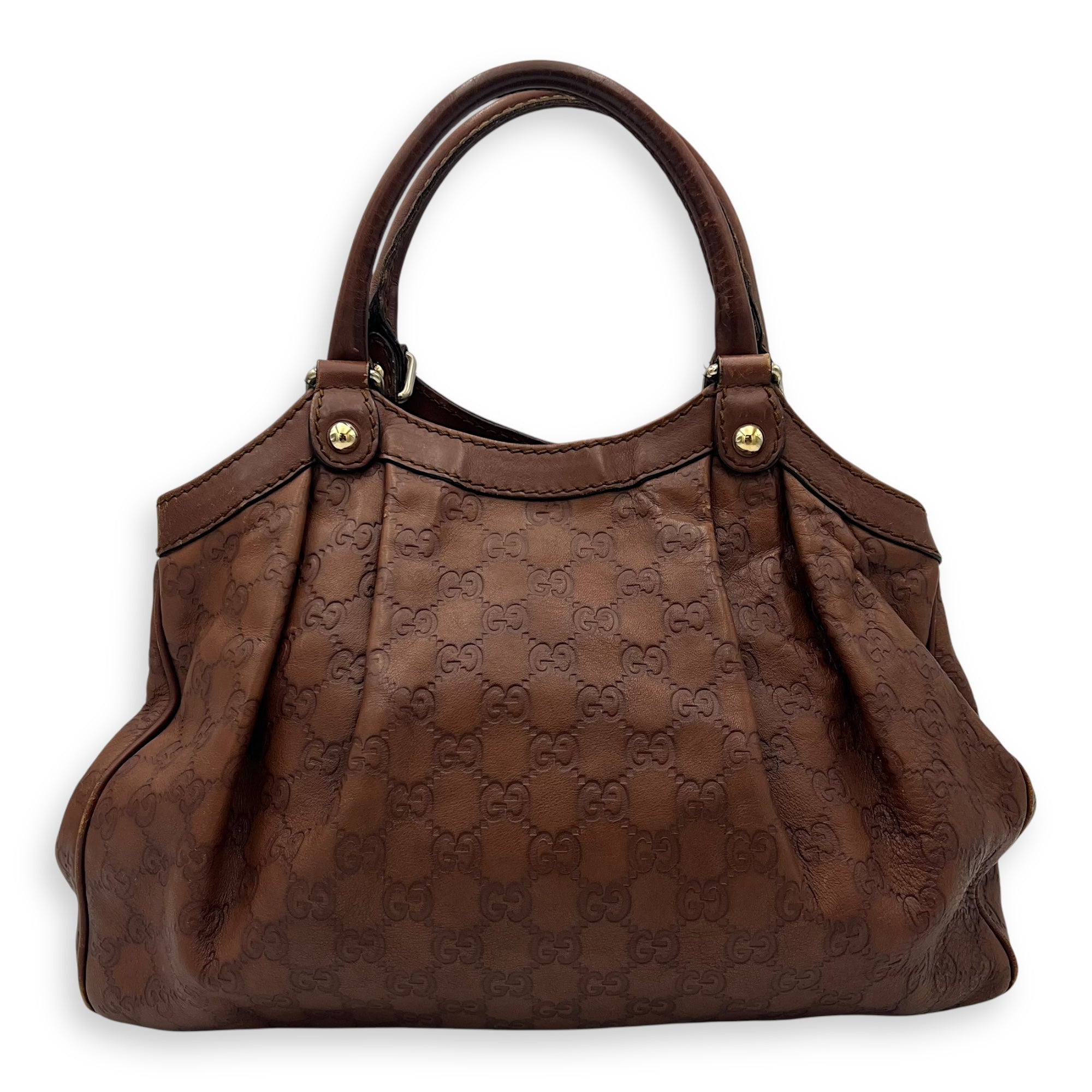 Shukey Shoulder Bag Brown in Calfskin, Gold hardware