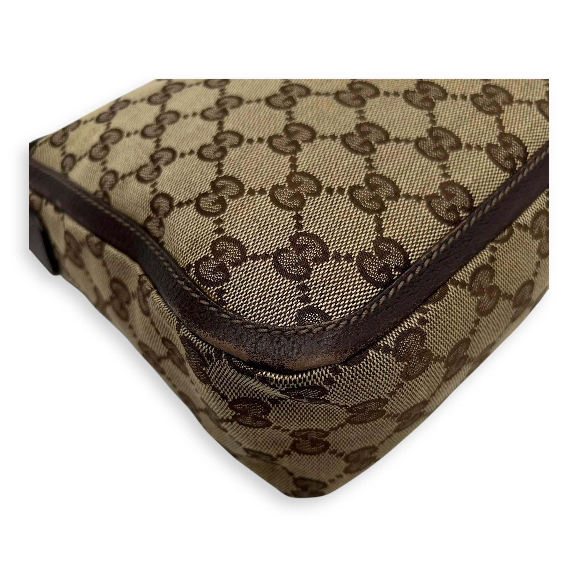 GG Top Handle Bag Brown in Canvas, Gold hardware
