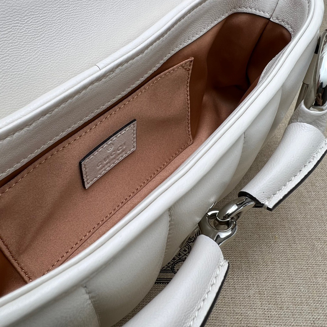Gucci Horsebit Chain Small Shoulder Bag White - Bag