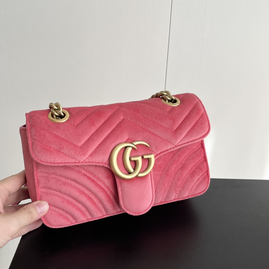 Gucci GG Marmont Velvet Collection - Red Cherry Blossom Bag