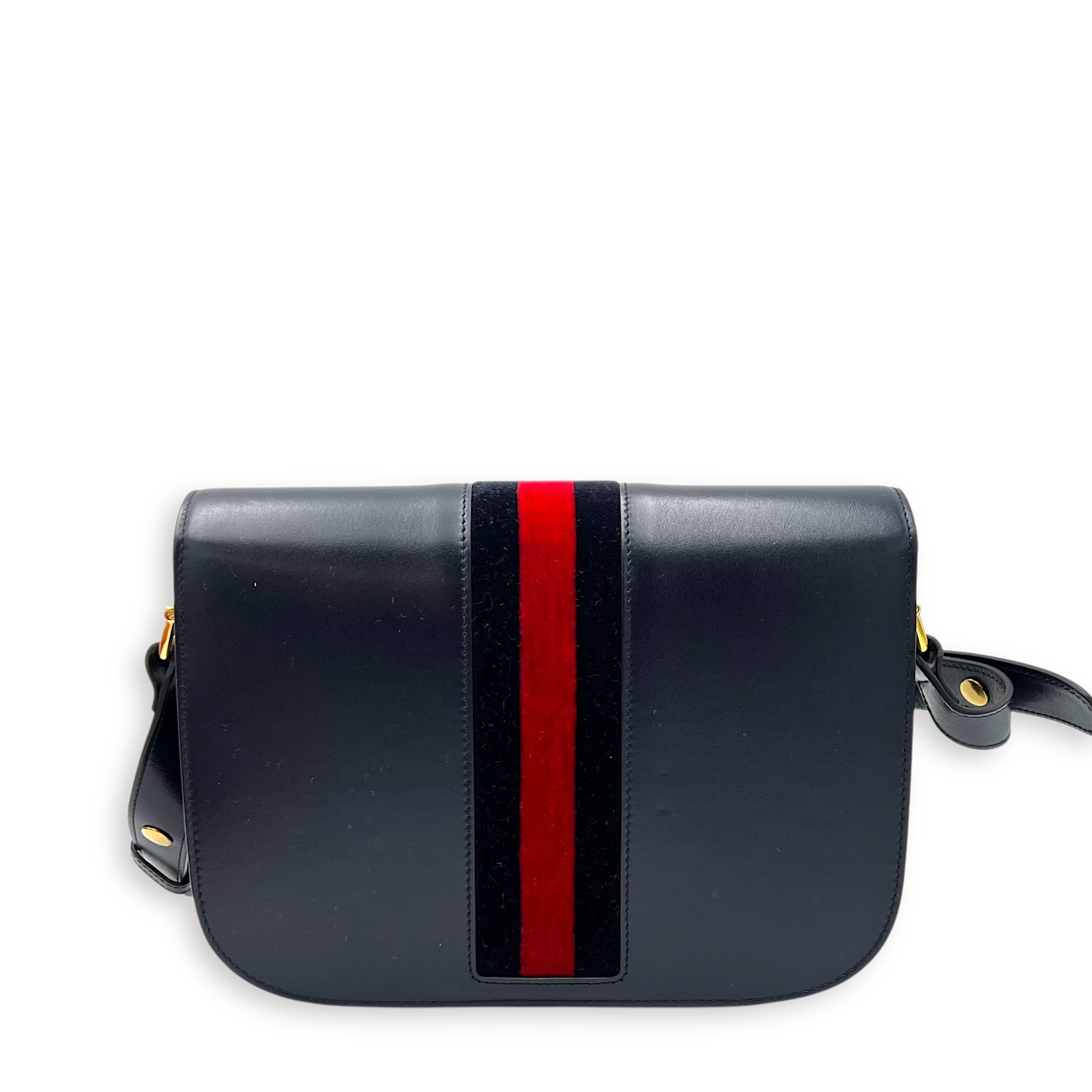 Horsebit 1955 Shoulder Bag Blue in Calfskin, Gold hardware