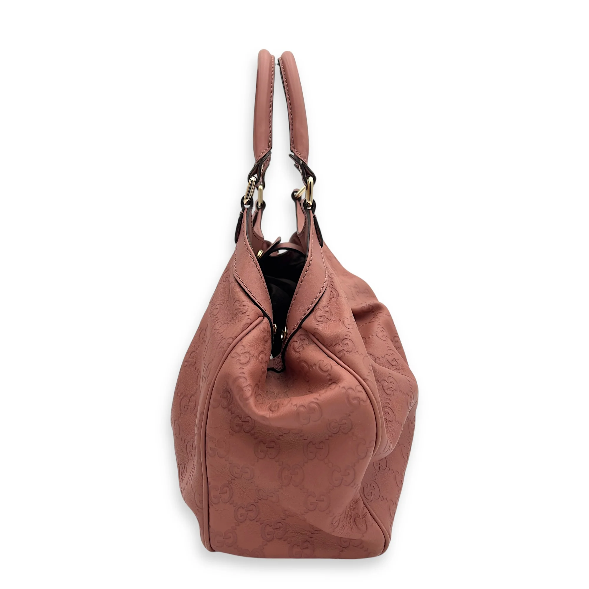 GG Top Handle Bag Pink in Calfskin, Silver hardware
