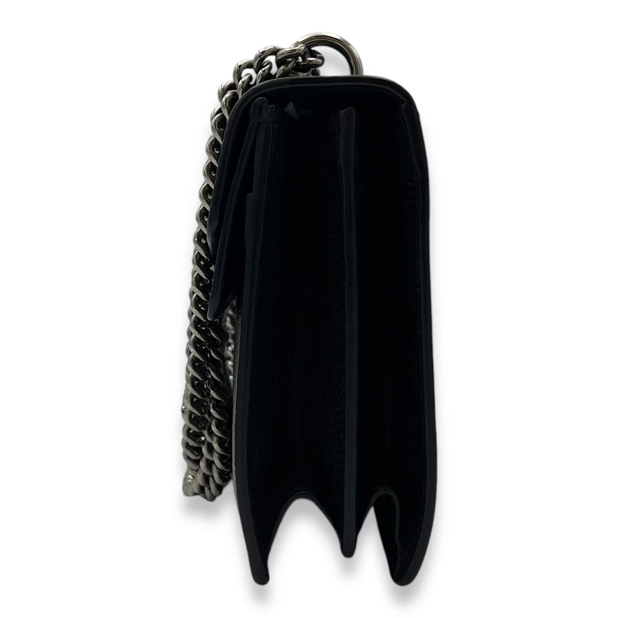 Dionysus Shoulder Bag Black in Calfskin, Silver hardware