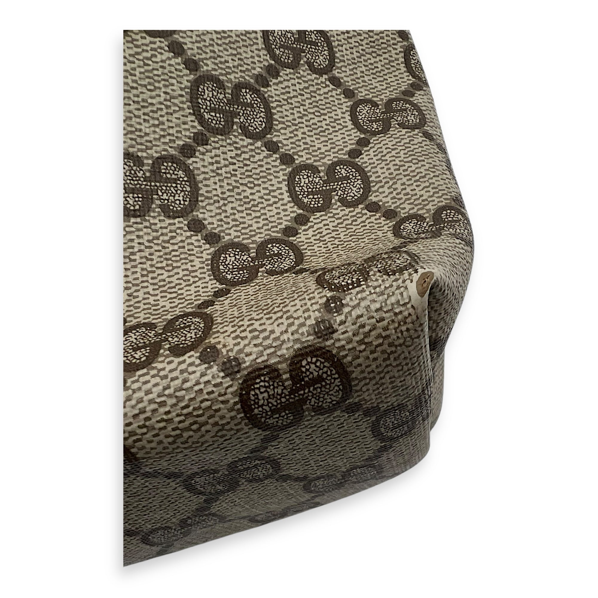 Vintage Tote Bag Beige in Coated Canvas, Gold hardware