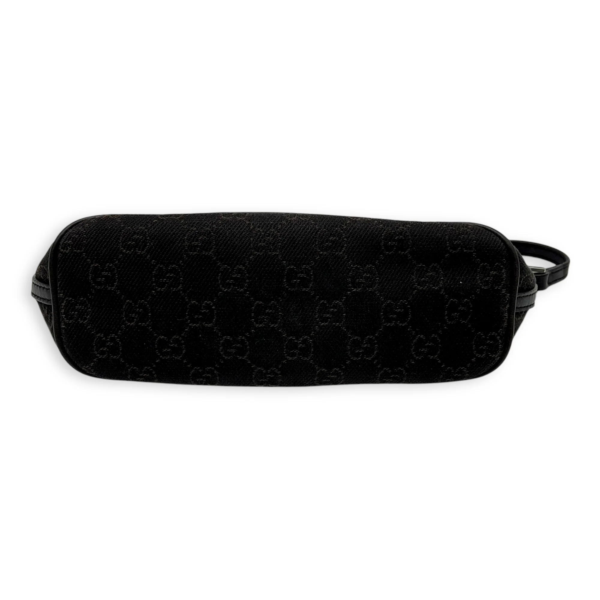 Boat Pochette Brown Pouch in Jacquard, Silver hardware