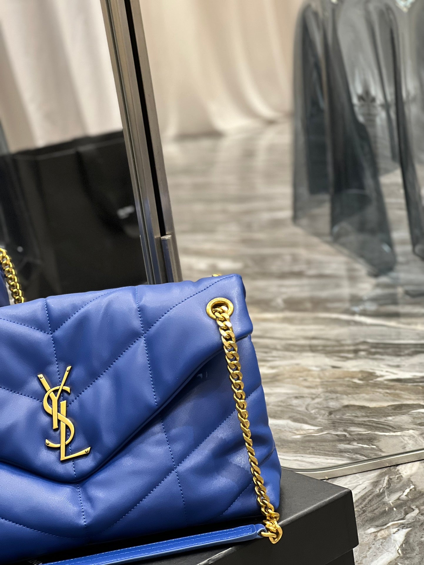 YSL PUFFER MEDIUM BAG IN QUILTED LAMBSKIN