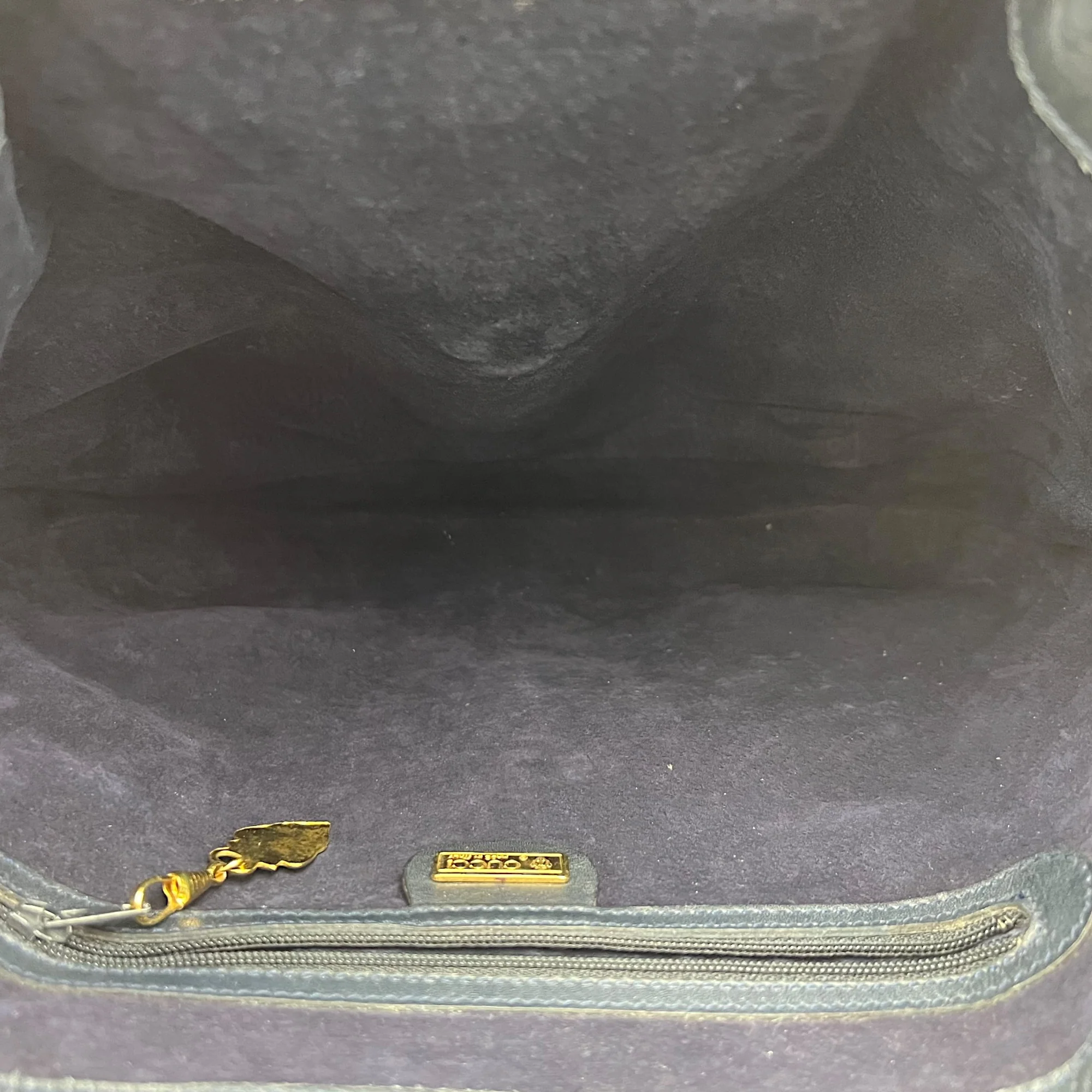 Bamboo Shoulder Bag Blue in Calfskin