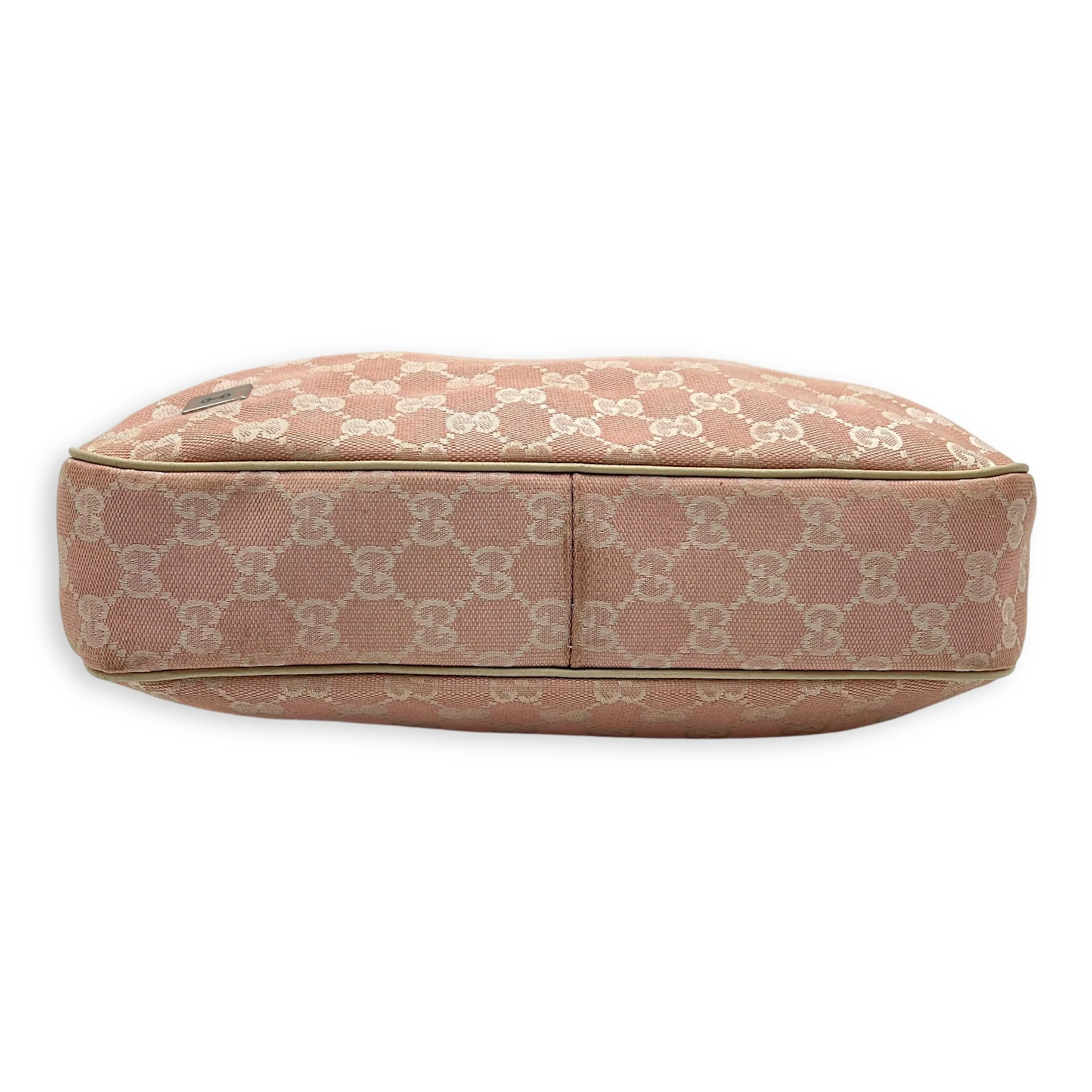 GG Shoulder Bag Pink in Canvas, Silver hardware