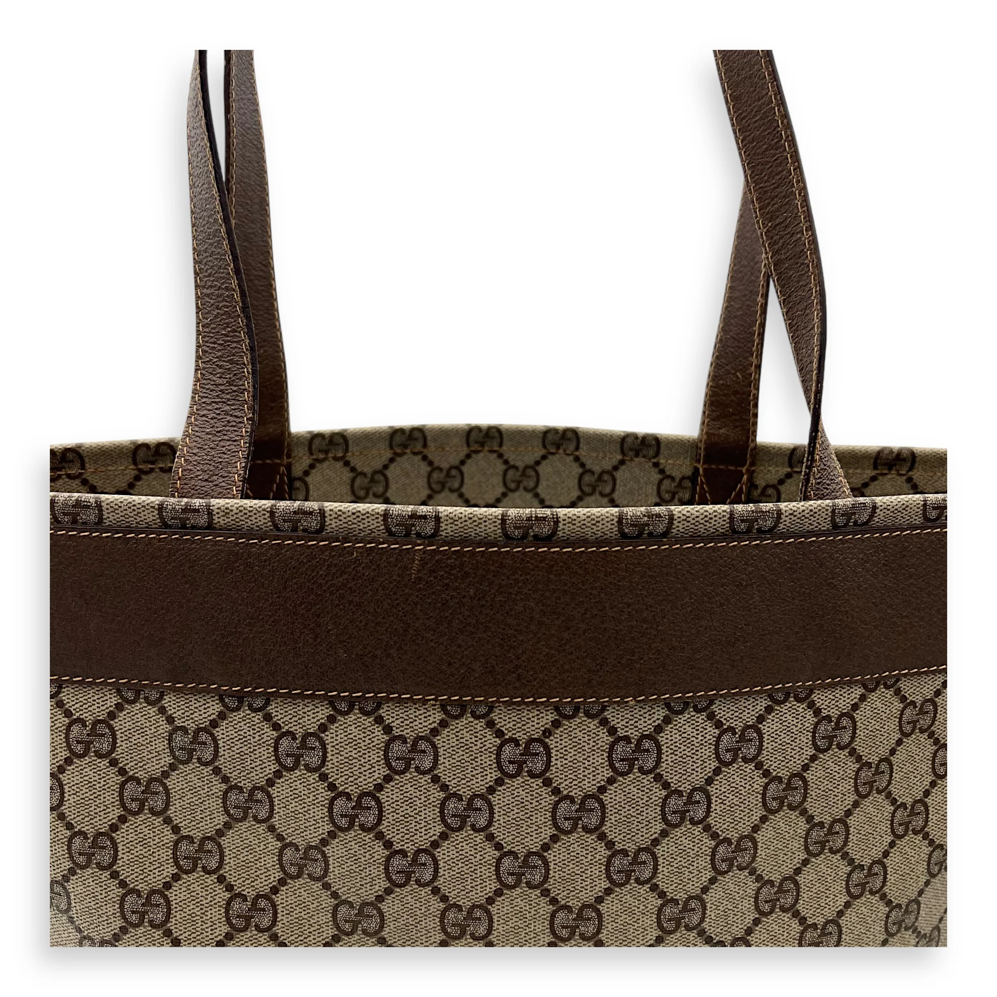 GG Supreme Tote Bag Brown in Coated Canvas