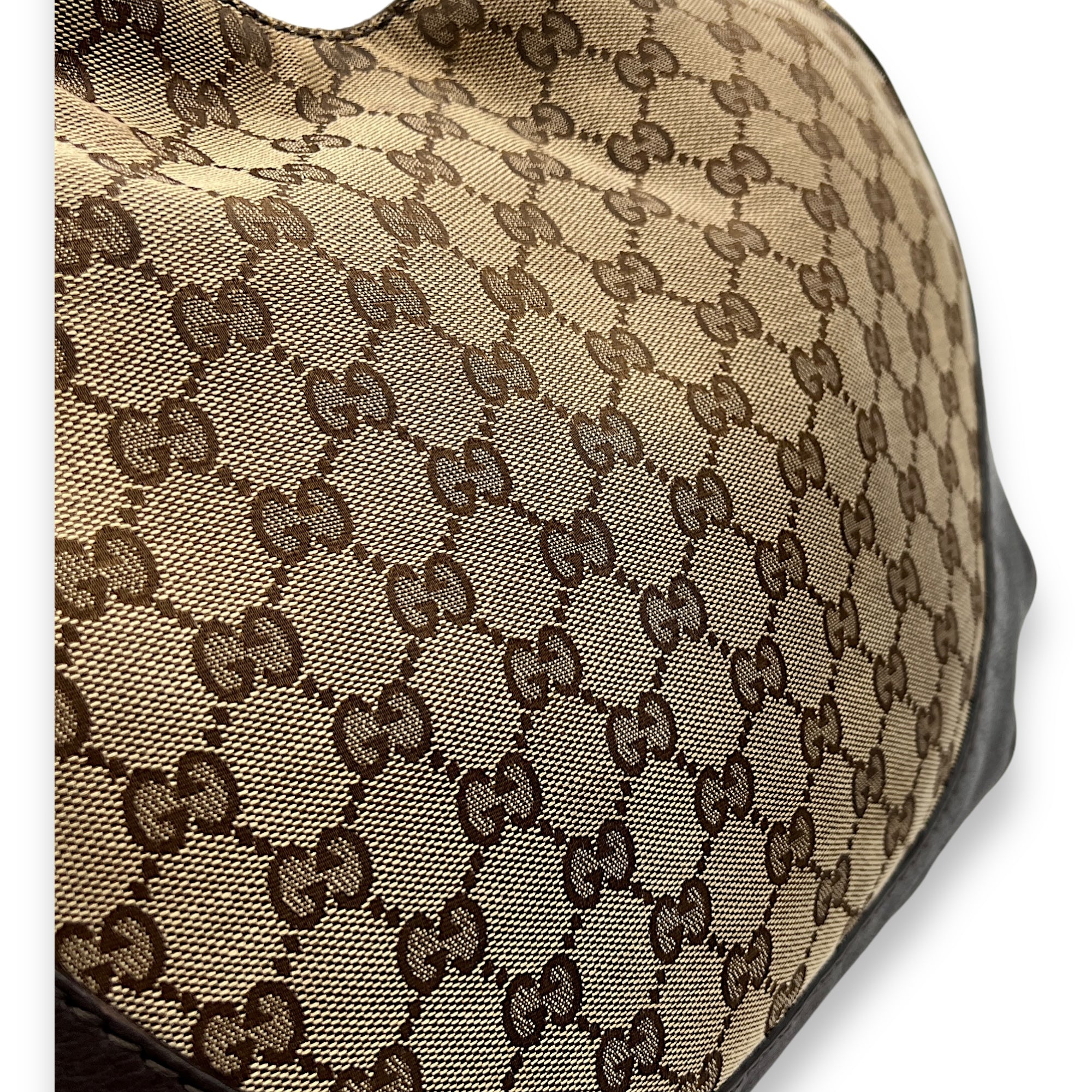 Shoulder Bag Brown in Jacquard, Light Gold hardware
