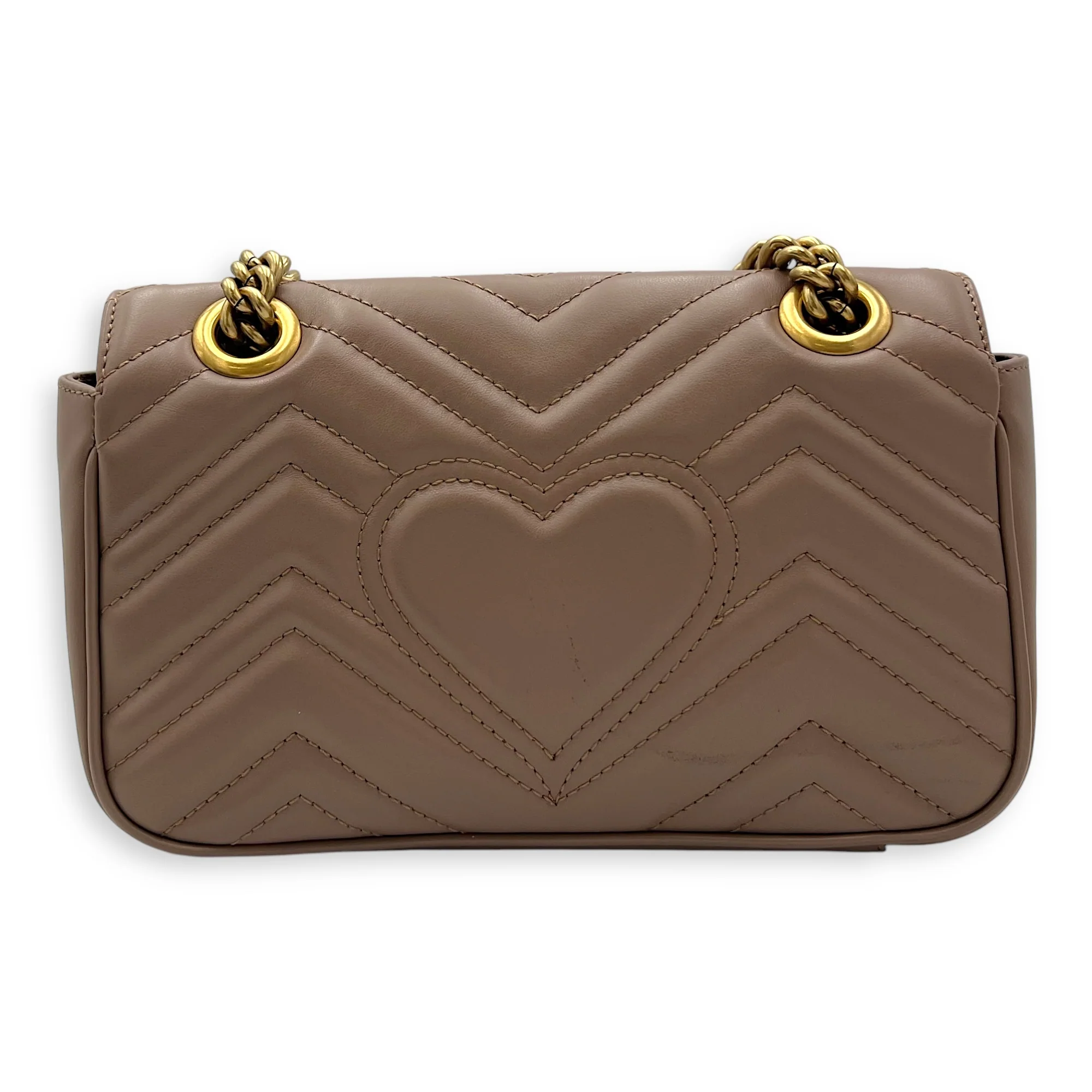 GG Marmont Mini Shoulder bag in Calfskin, Gold Hardware