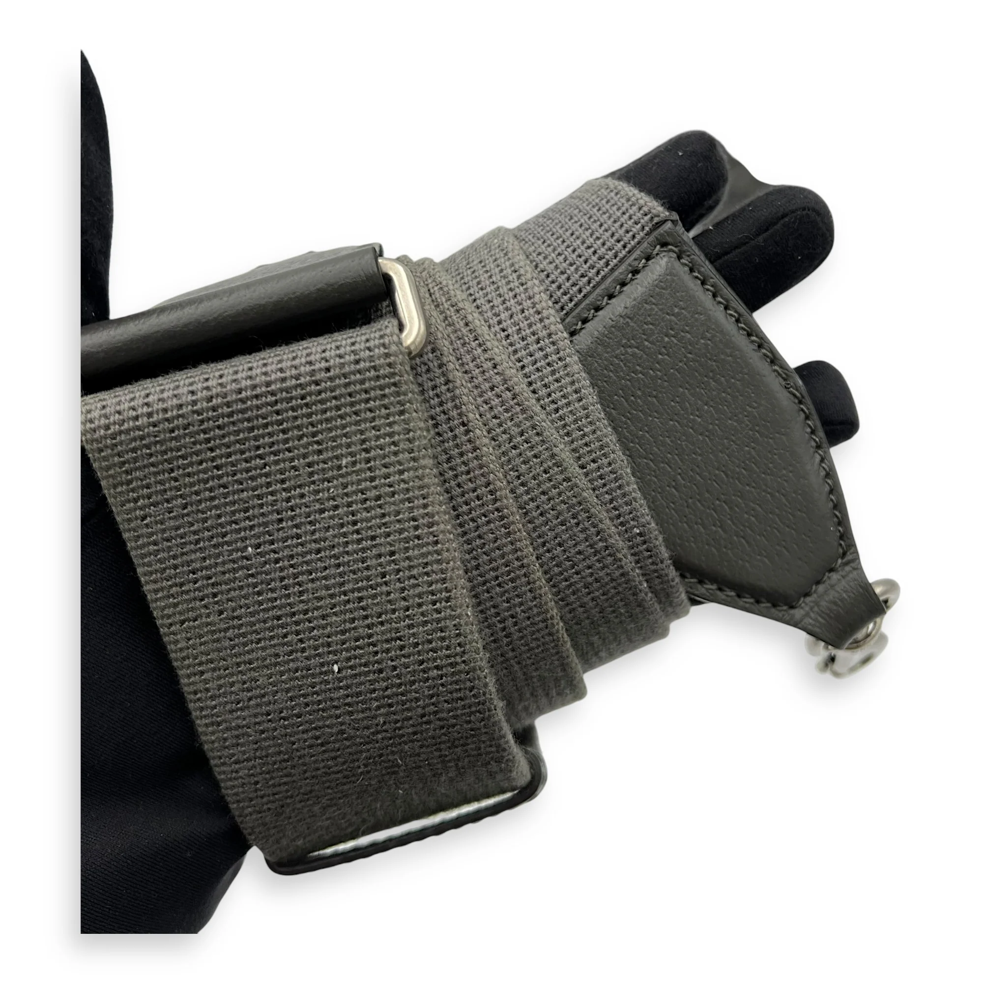 Ophidia Crossbody Bag Black in Coated Canvas, Silver hardware