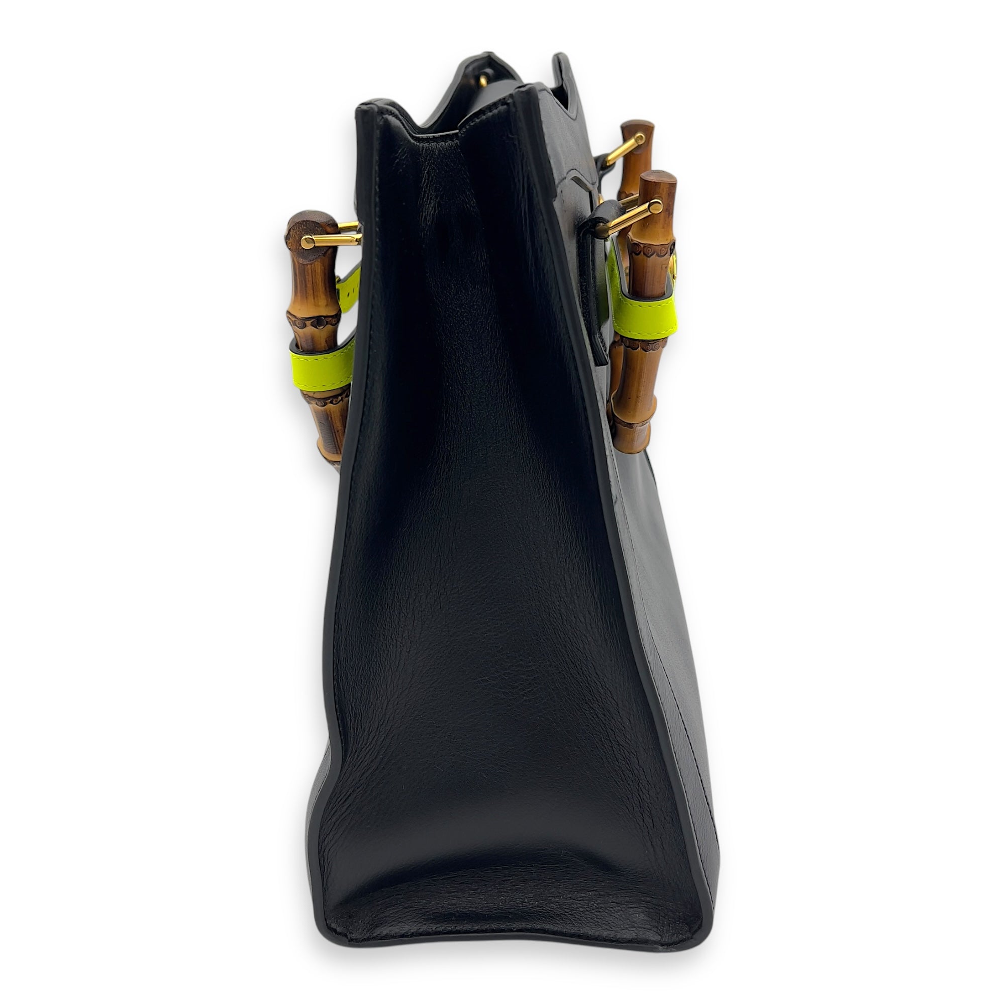 Diana Top Handle Bag Black in Calfskin, Gold hardware