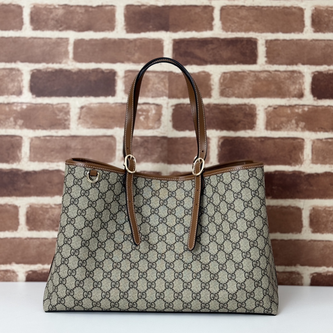 [TOP] Gucci GG Emblem Large brown tote bag