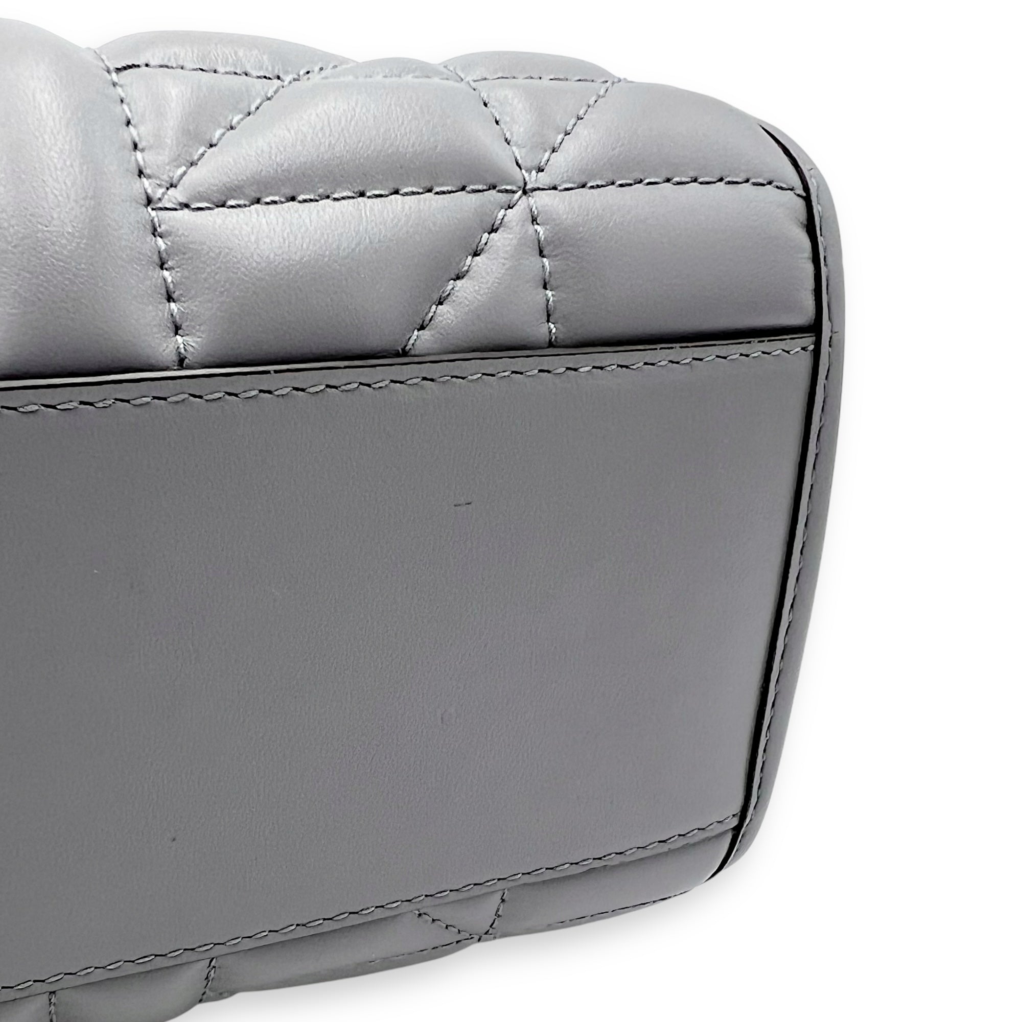 GG Marmont Tote Bag Grey in Calfskin, Ruthenium hardware